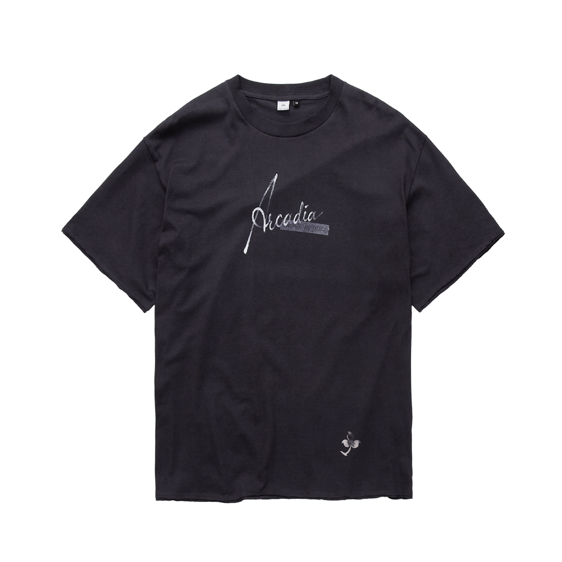 폴리테루 1/2 그래픽 티셔츠 '아카디아' 로우 컷 퍼플 네이비(Polyteru 1/2 Graphic T-Shirt 'Arcadia' Raw Cut Purple Navy) - 1
