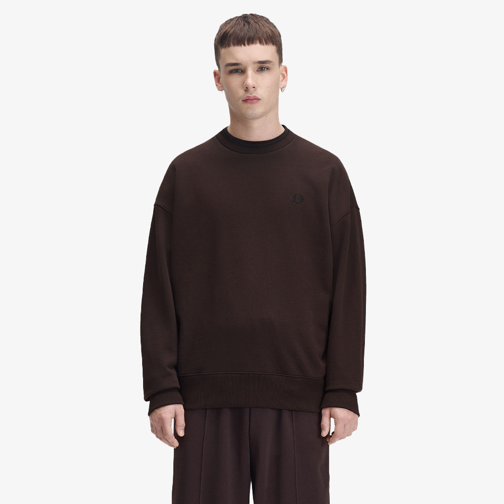 프레드페리 오버사이즈드 팁드 스웻셔츠 리치브라운(Fred Perry Oversized Tipped Sweatshirt Rich Brown) - 2