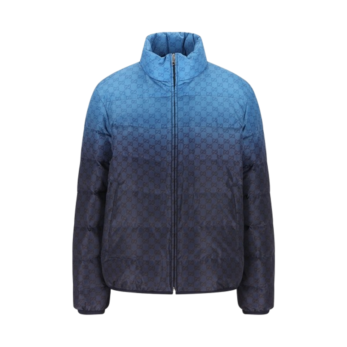 833544-Z9ABU-4503 Gucci Printed Technical Poplin Zip Jacket Blue