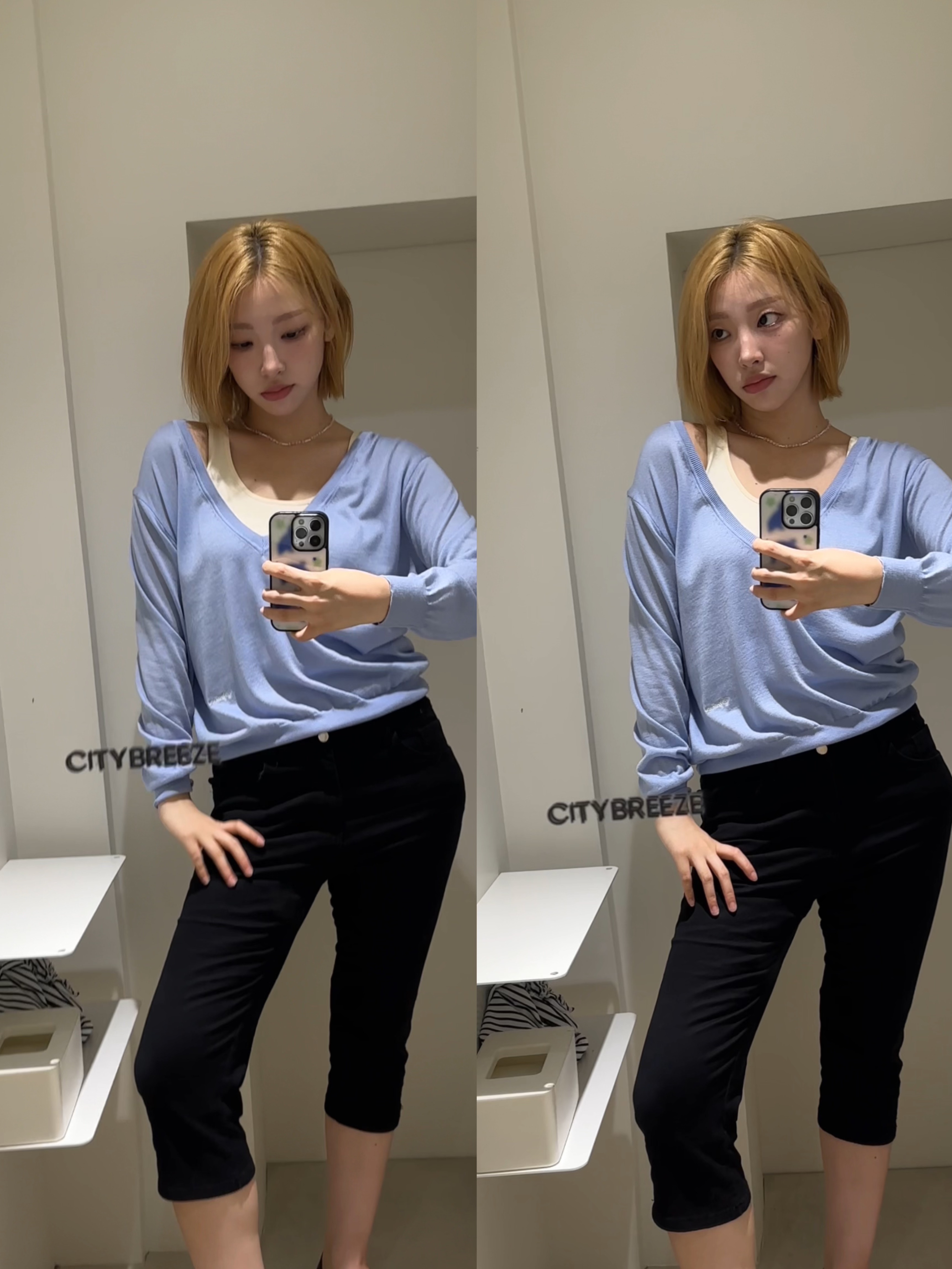 Suade Capri Pants Black ์ฐฉ์ฉ ์คํ์ผ - 1