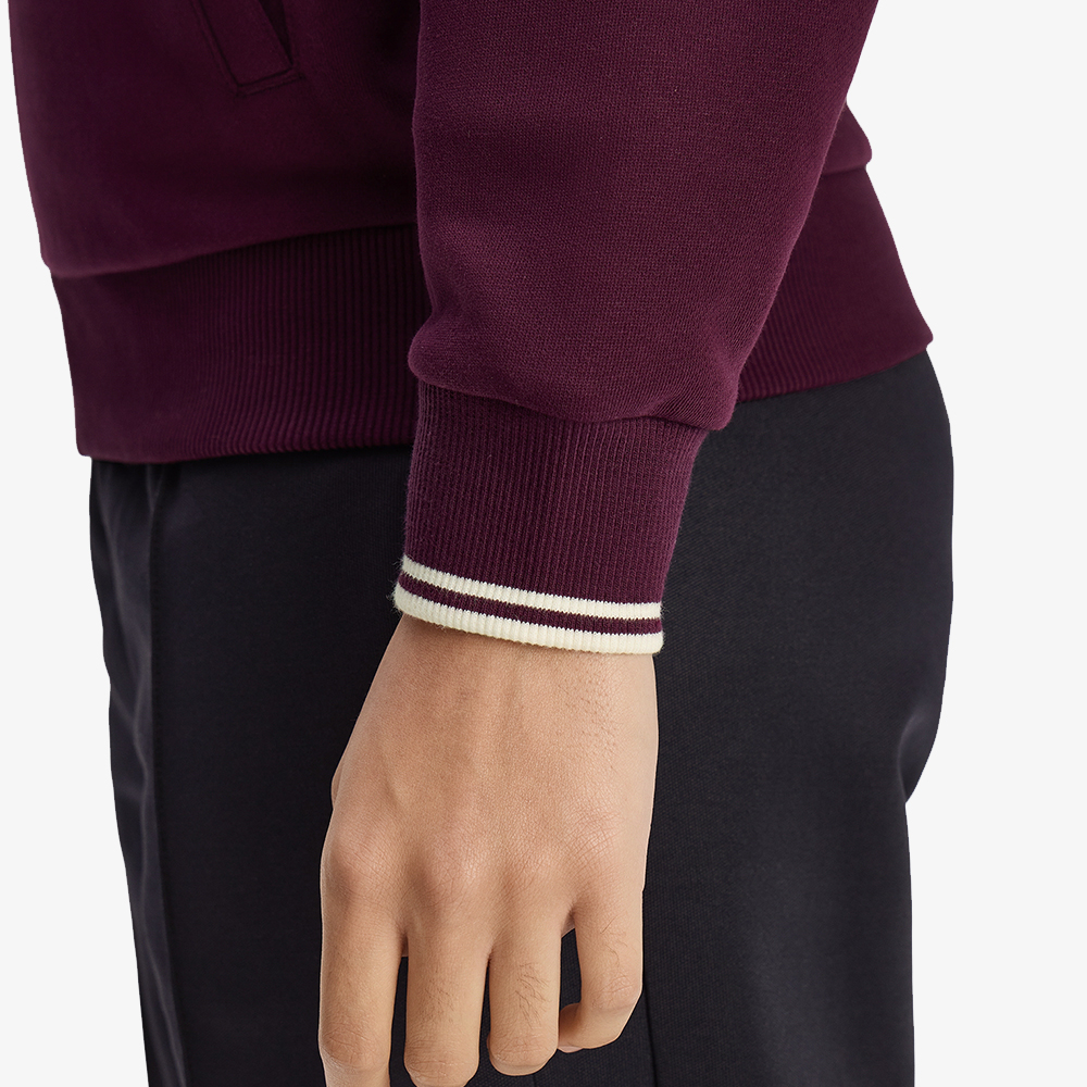 프레드페리 우먼즈 오버사이즈드 후드 집 스루 스웻셔츠 플럼(Fred Perry Womens Oversized Hooded Zip-Thru Sweatshirt Plum) - 5