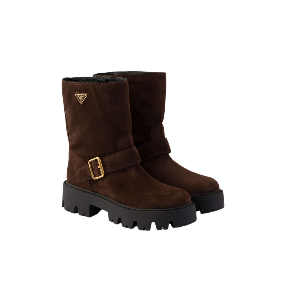 (W) 프라다 스웨이드 부츠 다크 브라운((W) Prada Suede Boots Dark Brown) - 2