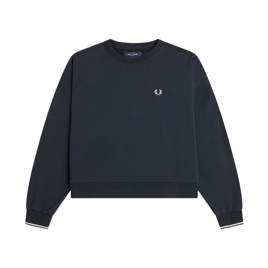 AFPF2G31148-608 Fred Perry Womens Oversized Tipped Sweatshirt Navy White