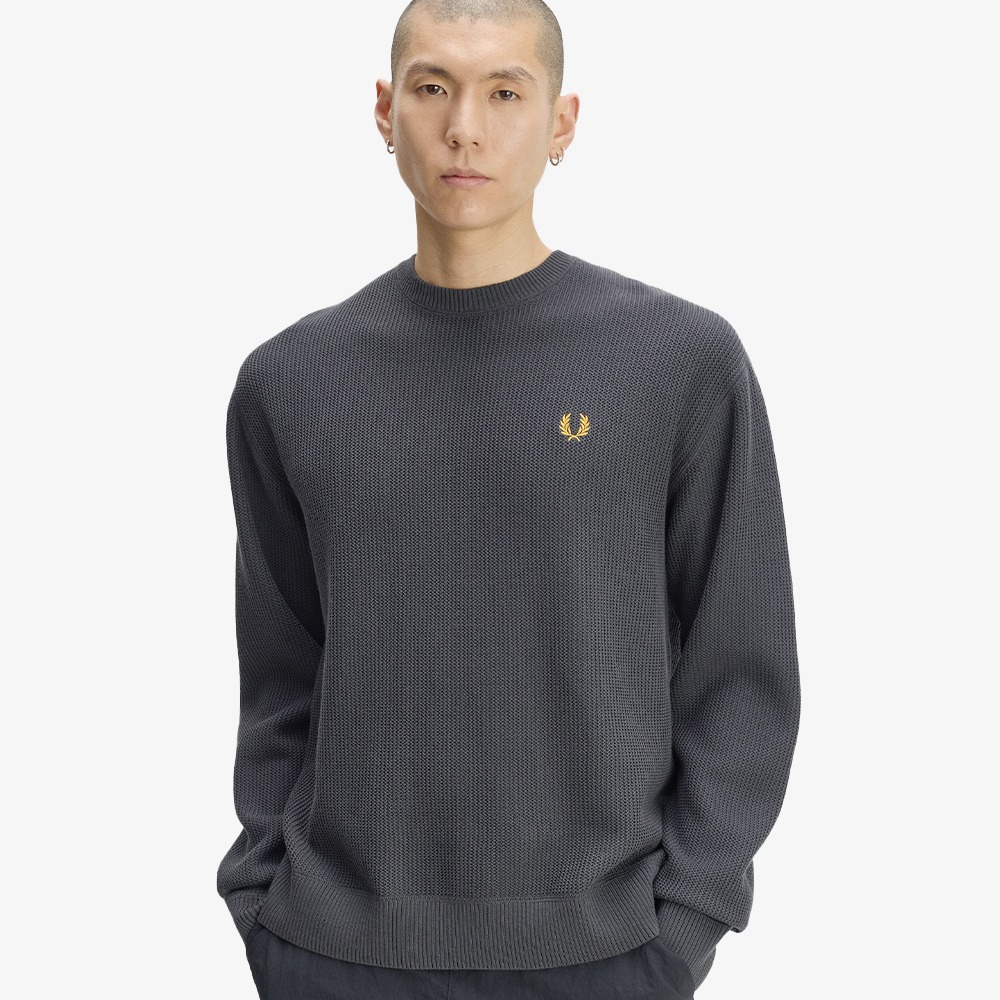 프레드페리 텍스쳐드 니트 앵커그레이(Fred Perry Textured Knit Anchor Grey) - 4