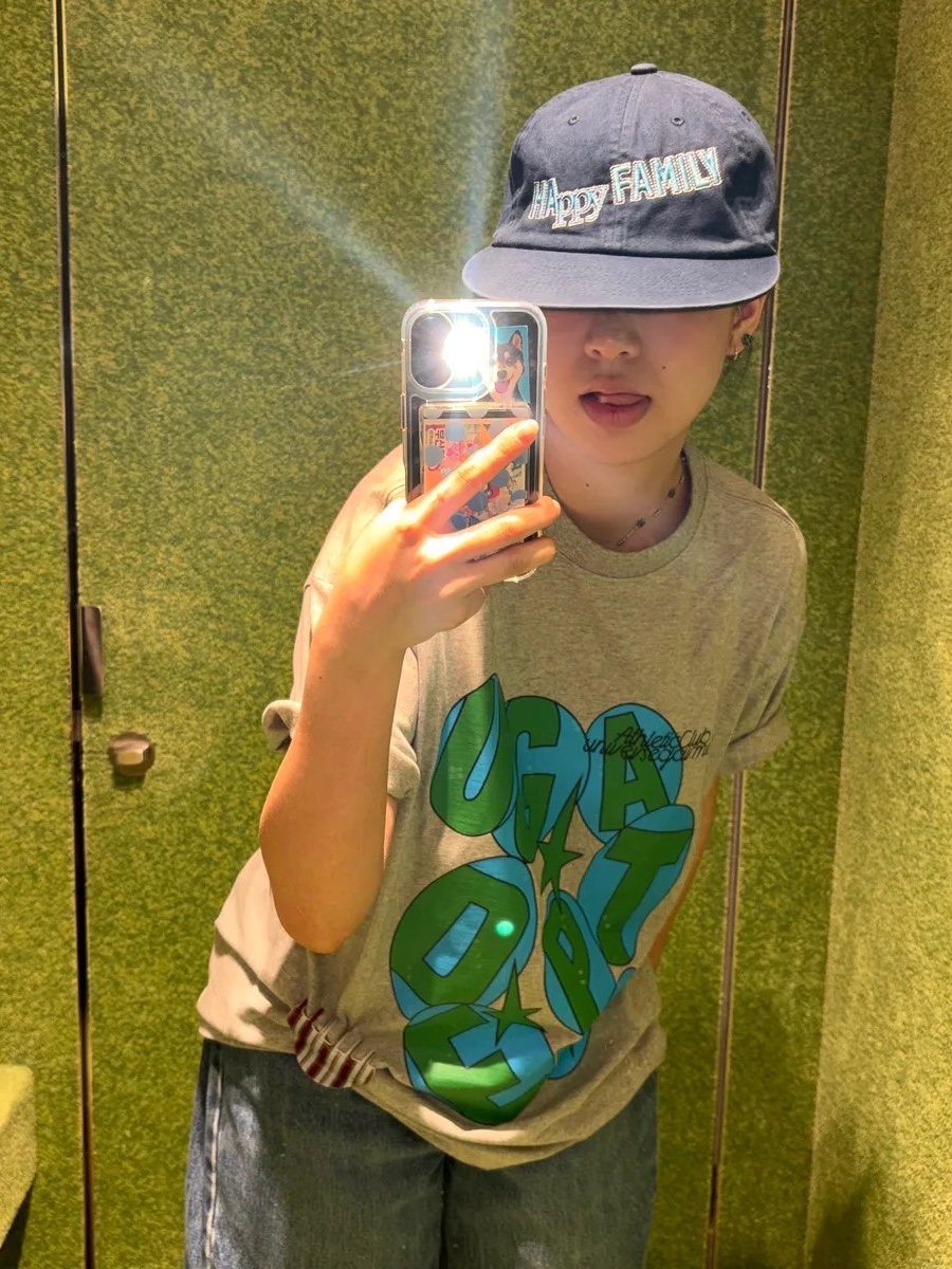 UNIVERSE GARMENT Happy Family Washing Cap Navy 착용 스타일