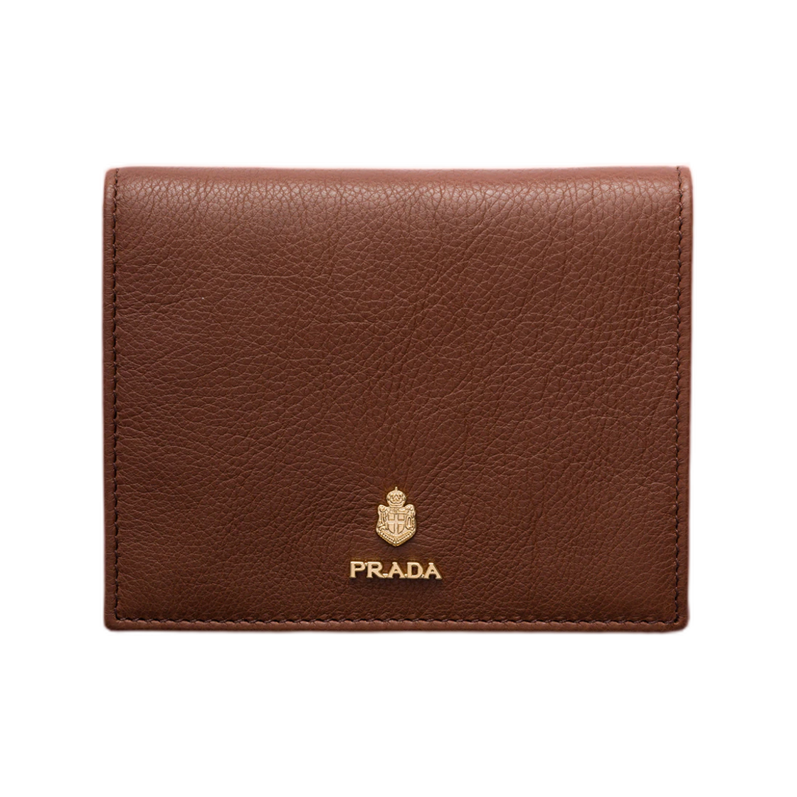 1MV204-2ZSN-F0042 Prada Small Leather Wallet Chestnut Brown