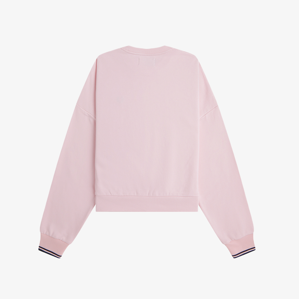 프레드페리 우먼즈 오버사이즈드 팁드 스웻셔츠 아이스핑크(Fred Perry Womens Oversized Tipped Sweatshirt Iced Pink) - 6