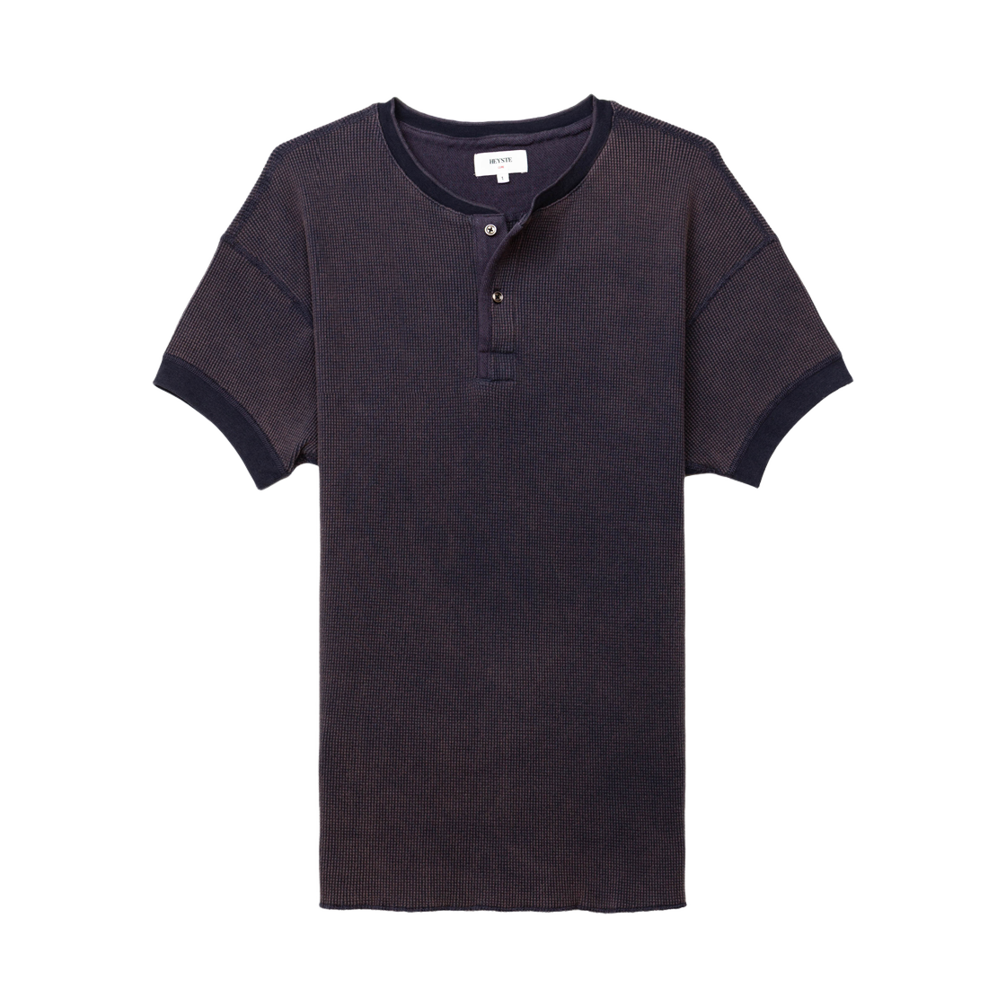 헤이스트 오리지널 써멀 니트 헨리 티 더스티네이비(HEYSTE Original Thermal Knit Henley Tee Dusty Navy)
