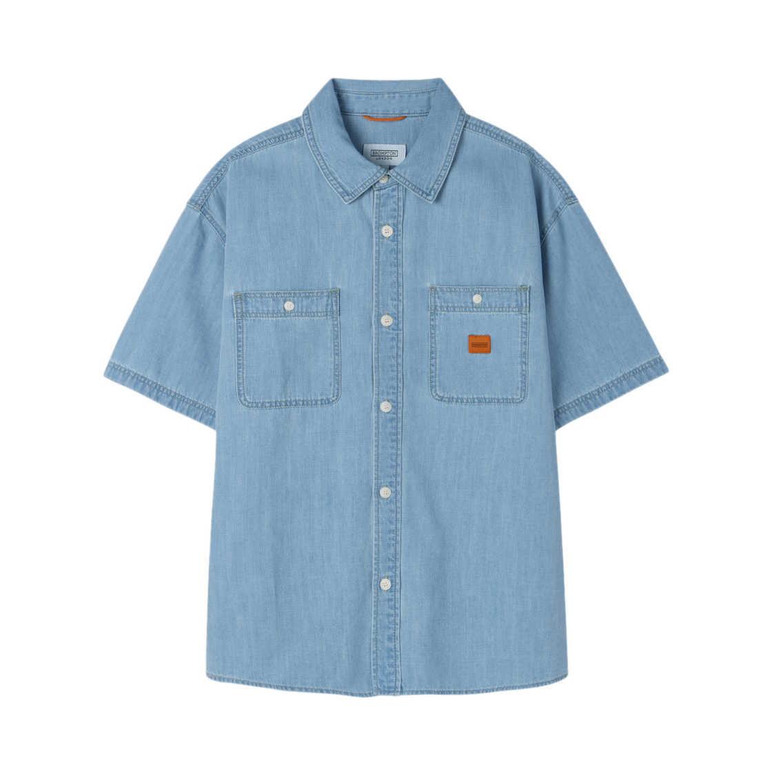 P262MSH481059 BROMPTON LONDON Summer Denim Shirt L Blue