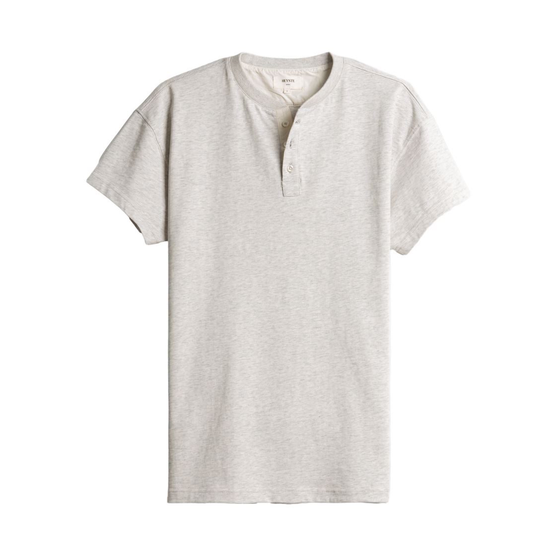 헤이스트 코튼 3버튼 헨리 티 오트밀멜란지(HEYSTE Cotton 3 Button Henley Tee Oatmeal Melange)