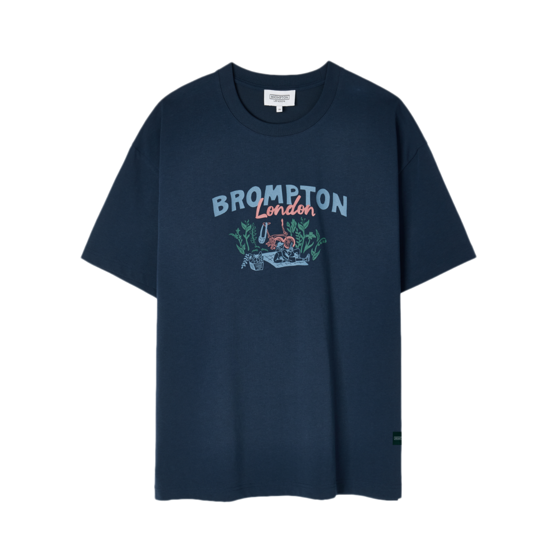 P262UTS132065 BROMPTON LONDON Picnic Graphic Half Sleeve T-Shirt Navy