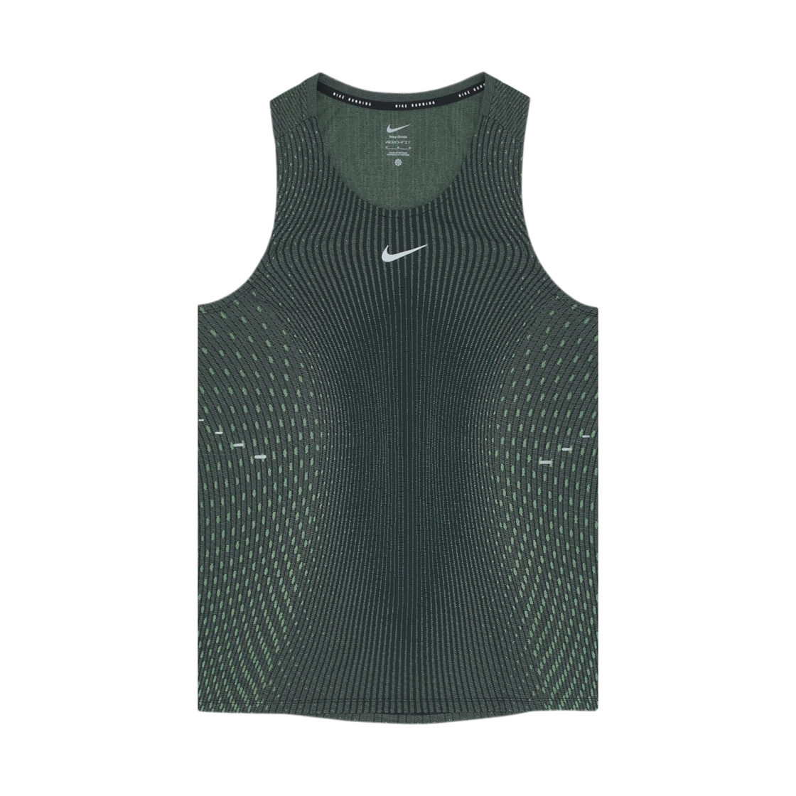 나이키 스트라이드 에어로 핏 러닝 탱크 탑 블랙 라이트 그린 스파크 - 아시아(Nike Stride Aero-Fit Running Tank Top Black Light Green Spark - Asia)