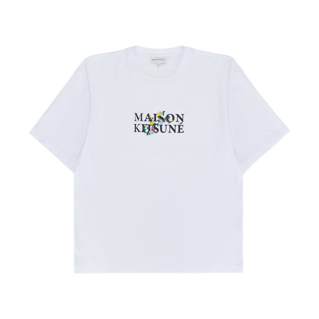 메종 키츠네 플라워 오버사이즈 티셔츠 화이트(Maison Kitsune Flowers Oversize T-Shirt White)