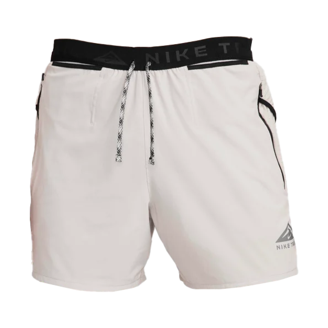 DV9312-012 Nike Dri-Fit 5 Inch Brief Lined Trail Shorts Light Iron Ore Black - Asia