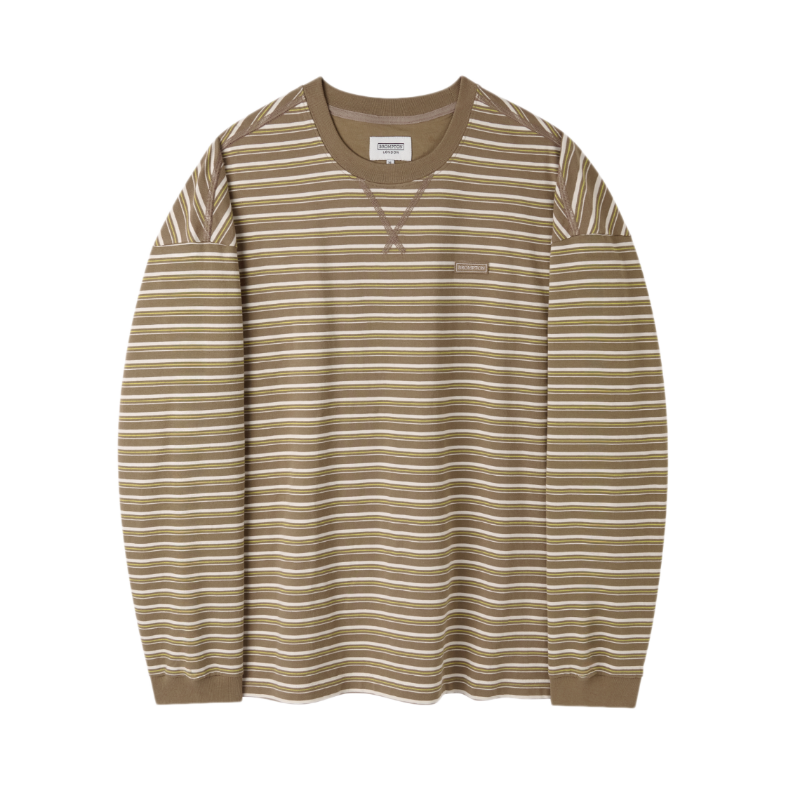 P261UTS103083 BROMPTON LONDON Stripe Long Sleeve T-Shirt Cocoa