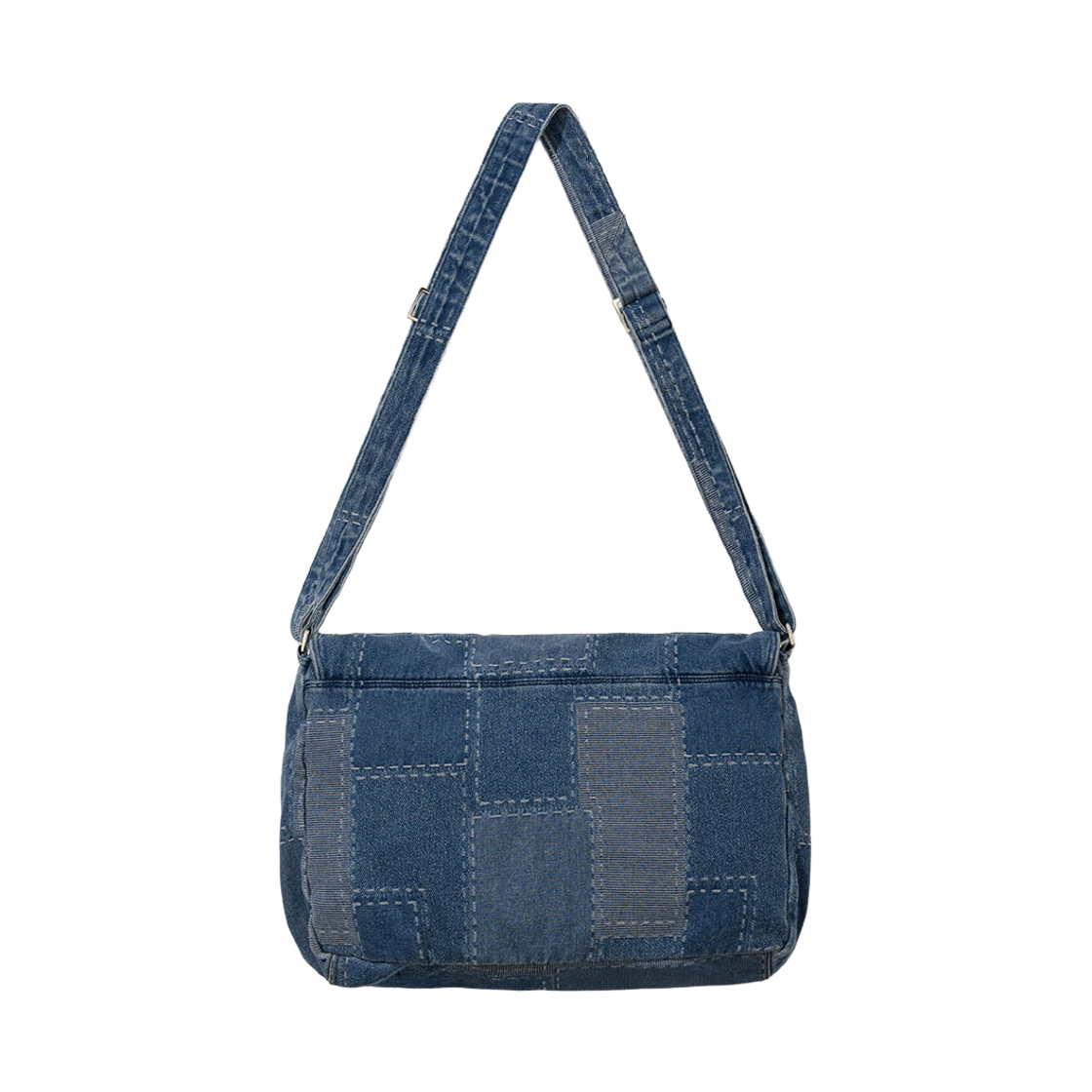 비에스래빗 패치워크 플랩 데님 빅 크로스백 인디고(Bsrabbit Patchwork Flap Denim Big Cross Bag Indigo) - 2