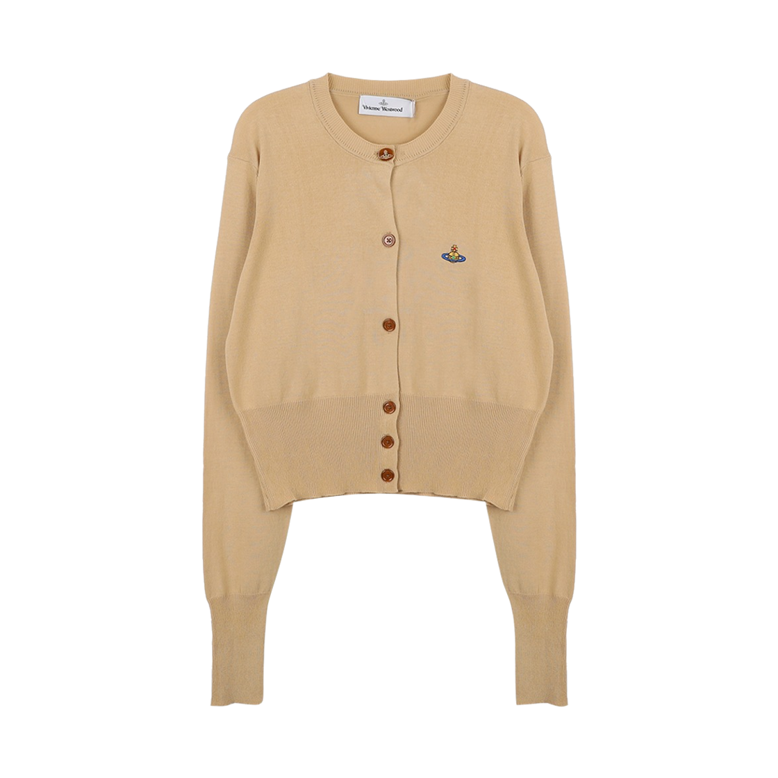1803002U-Y003F-C404 (W) Vivienne Westwood Bea Cropped Cardigan Beige