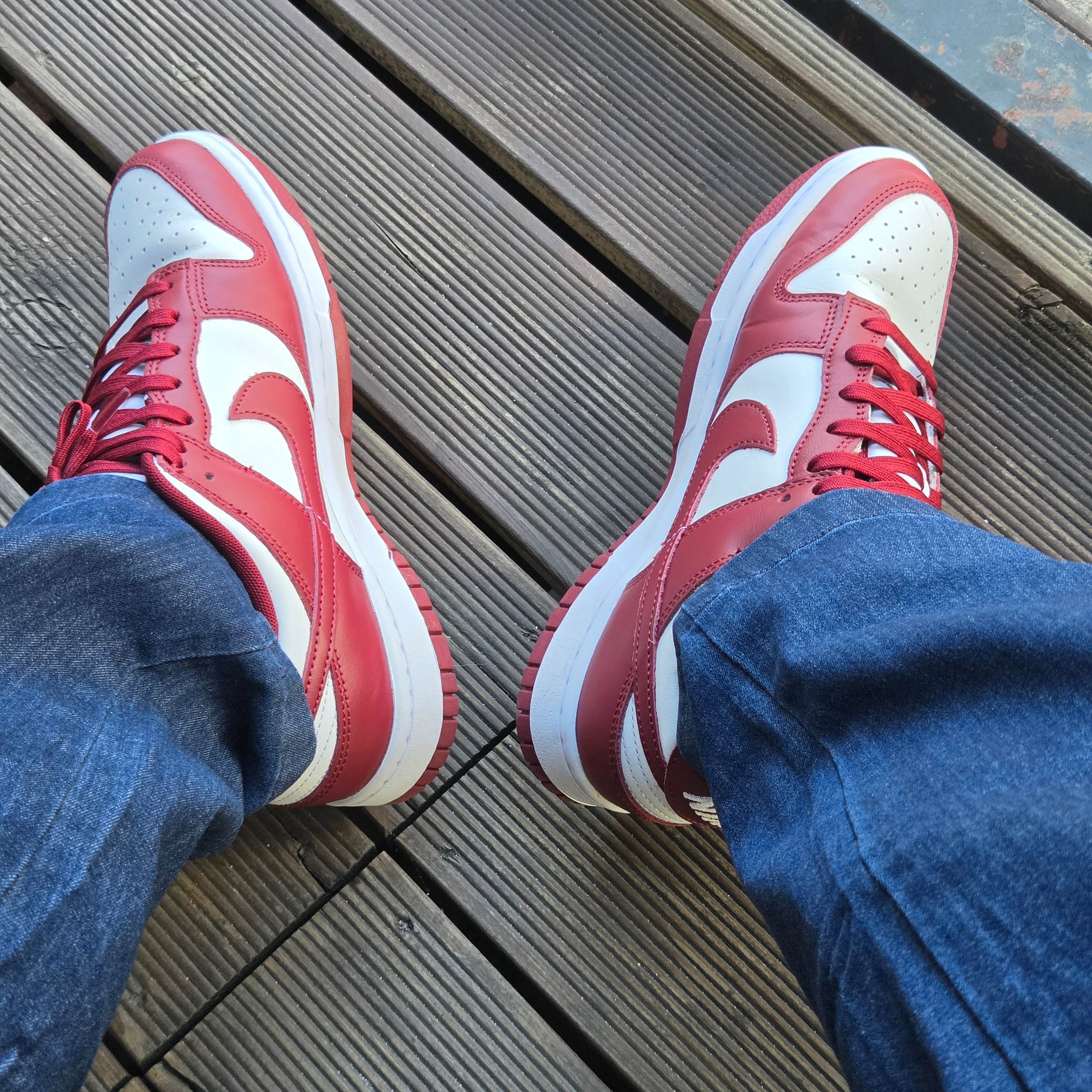 Nike Dunk Low Retro Team Red ์ฐฉ์ฉ ์คํ์ผ