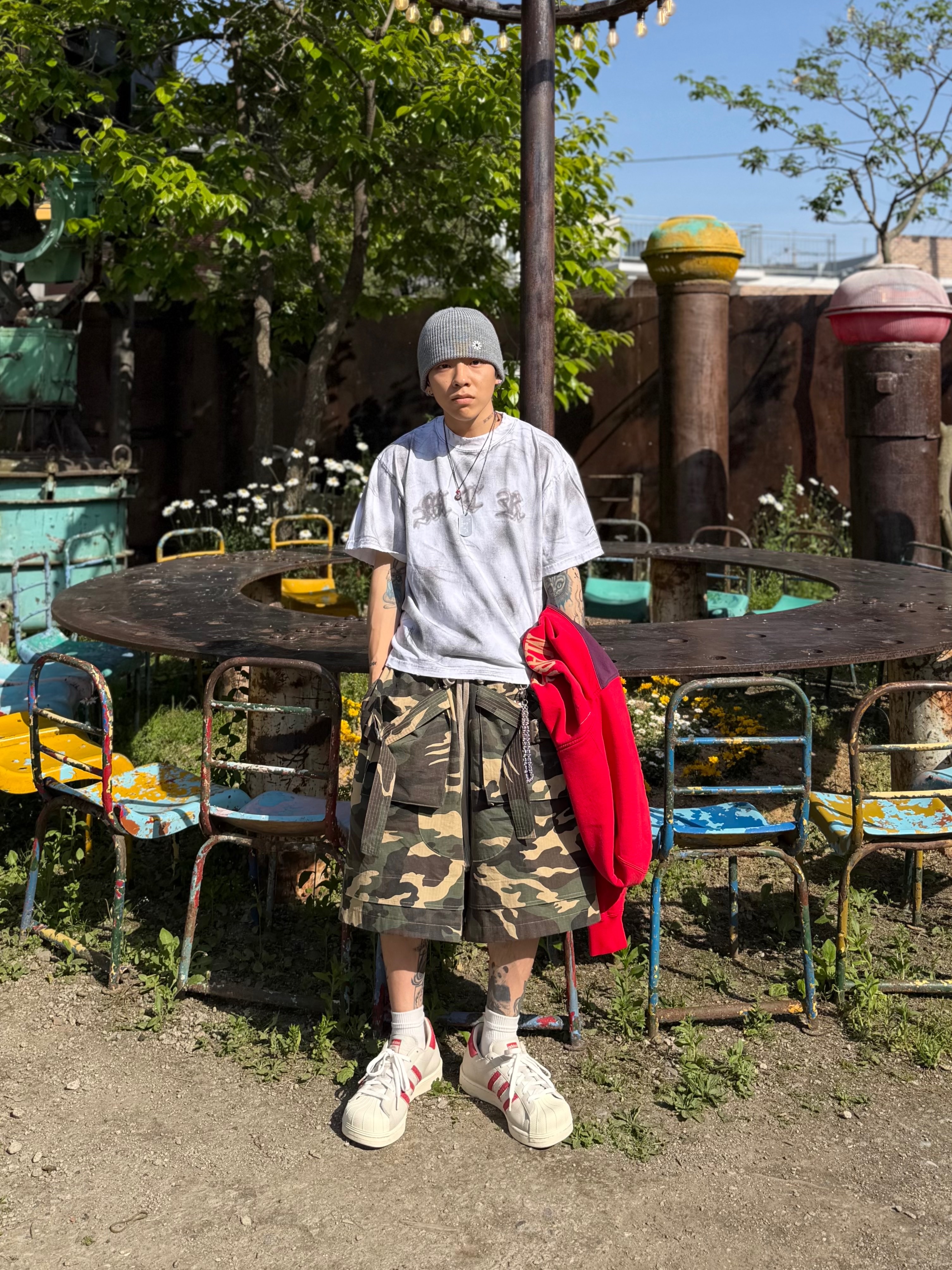Supreme x MM6 Maison Margiela Eagle Zip Up Hooded Sweatshirt Purple - 26SS, Wapworks Field Safety Bermuda Camo 착용 스타일 - 2