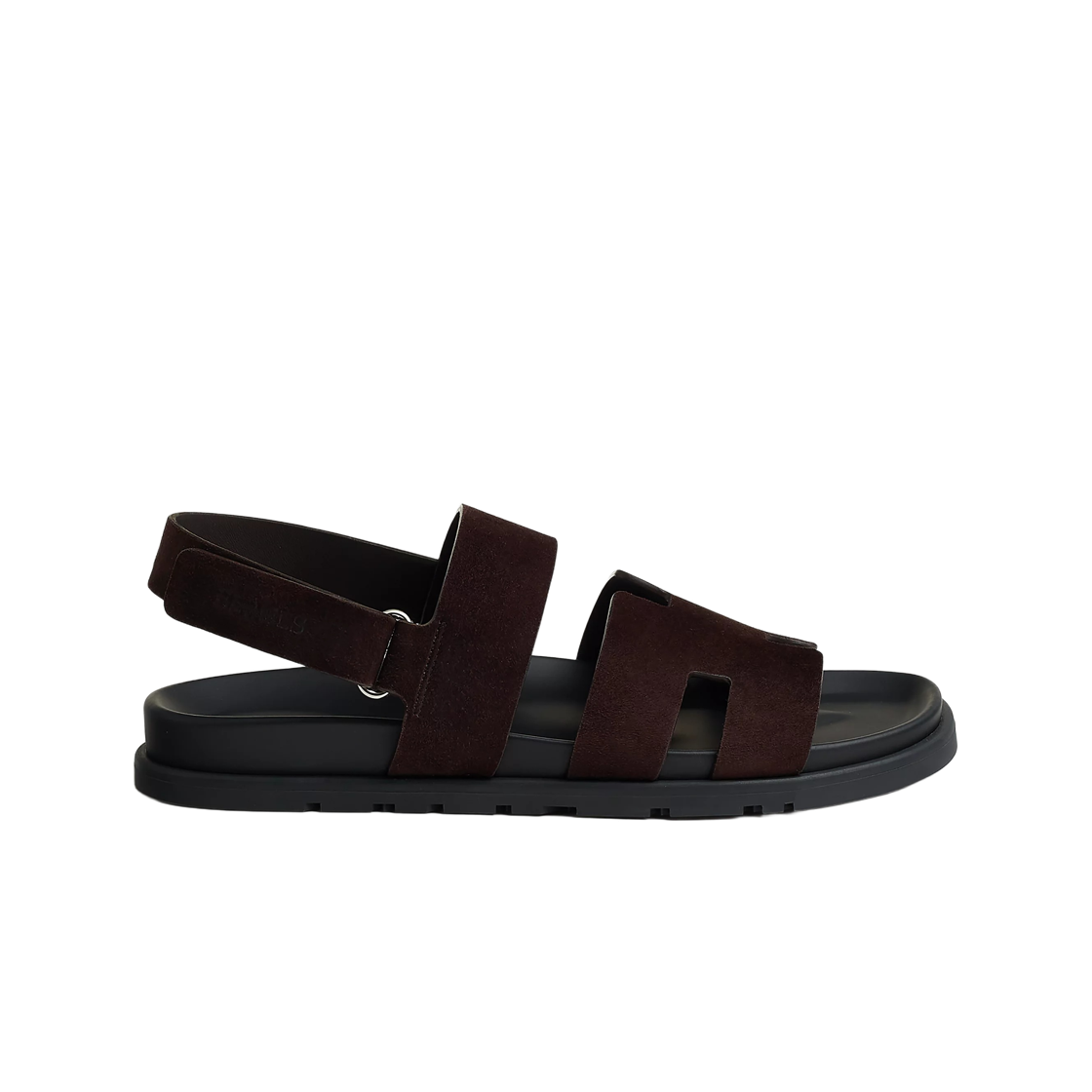 H231696ZHME Hermes Genius Sandal Suede Goatskin & Ebony Brown
