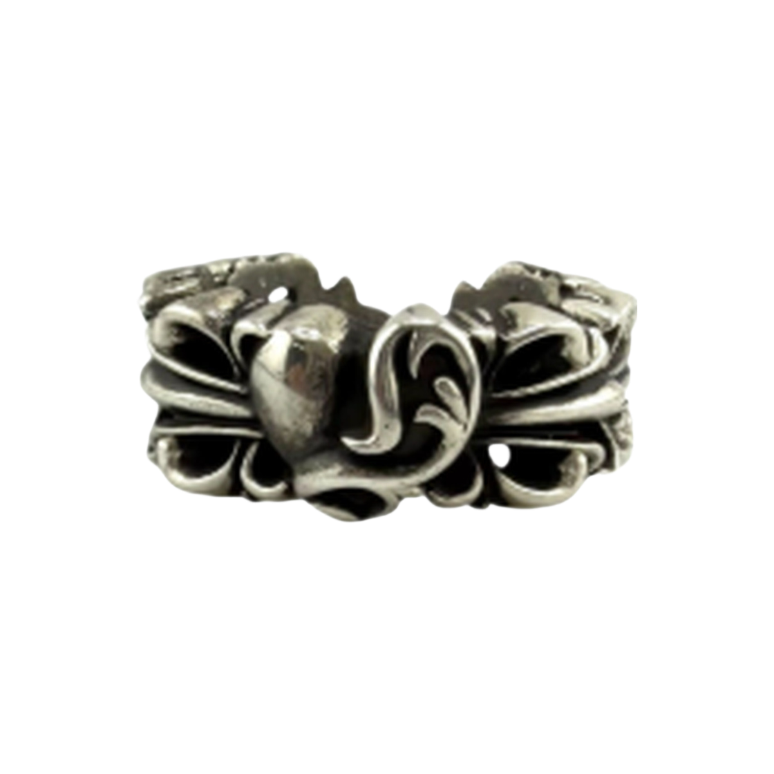 970091 the dosan_ Chrome Hearts Double Floral Cross Heart Ring