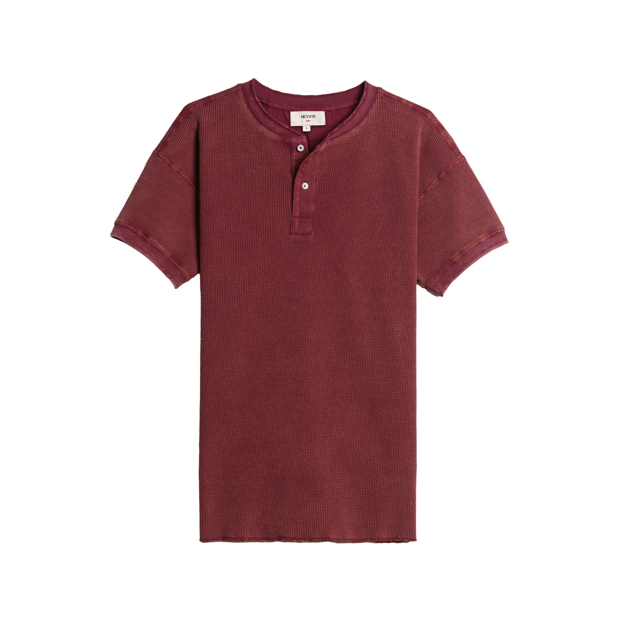 262-OTKHT-THT-dr HEYSTE Original Thermal Knit Henley Tee Dusty Red