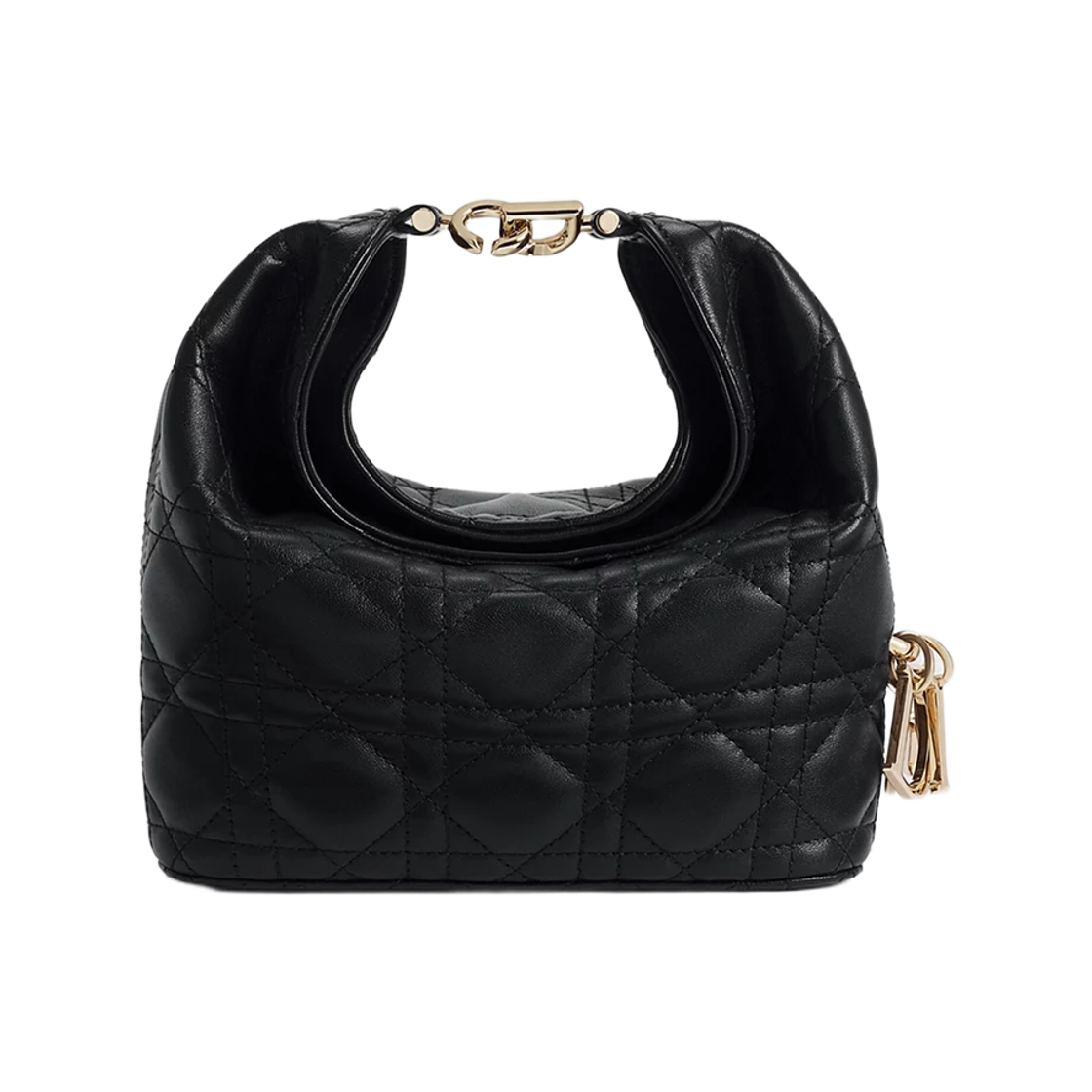 M2868ODKZ-M900 Dior Mini Dior Toujours Hobo Bag Cannage Lambskin Black
