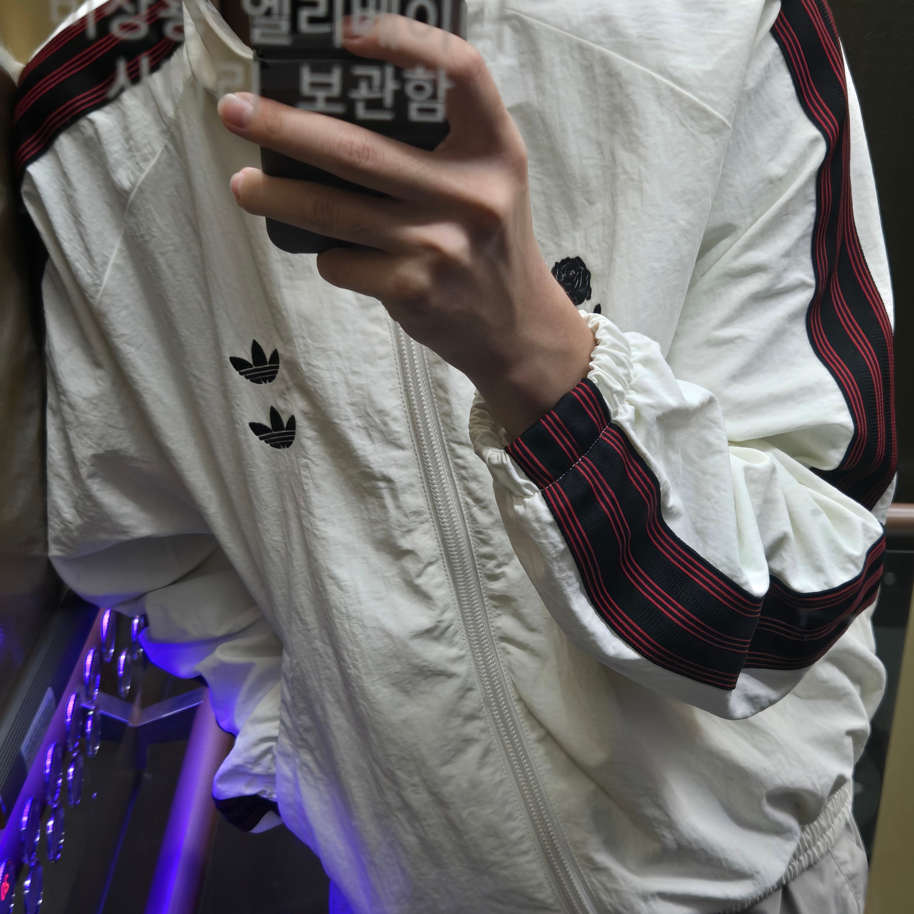 Adidas x Willy Chavarria Woven Track Jacket Off White - KR Sizing 착용 스타일 - 1