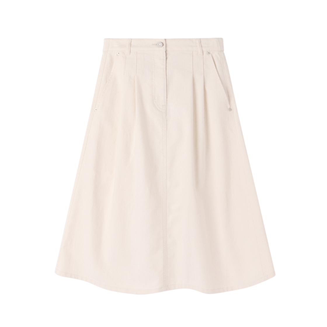 P262WSK483012 BROMPTON LONDON W Denim Skirt Ivory