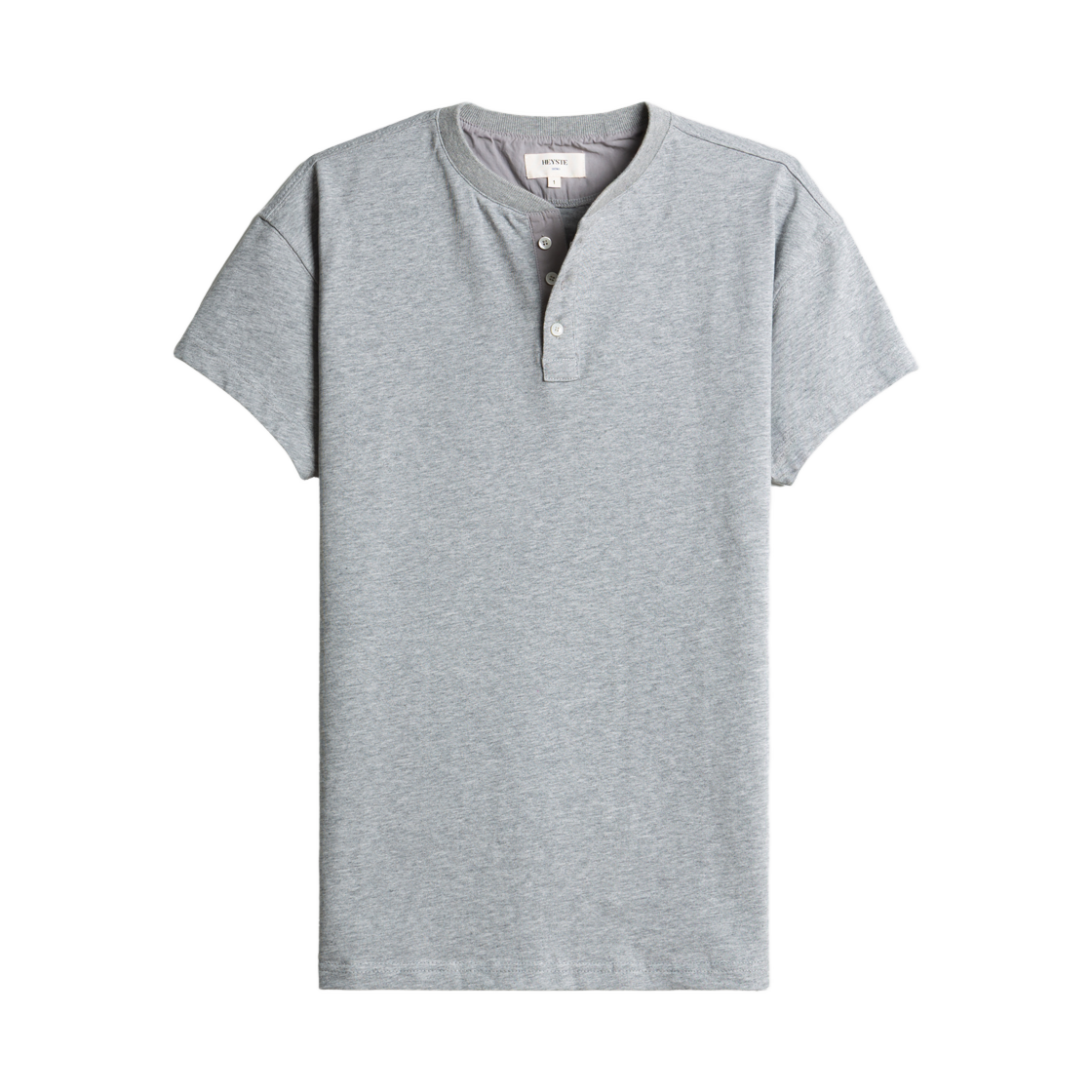 헤이스트 코튼 3버튼 헨리 티 그레이멜란지(HEYSTE Cotton 3 Button Henley Tee Gray Melange) - 1