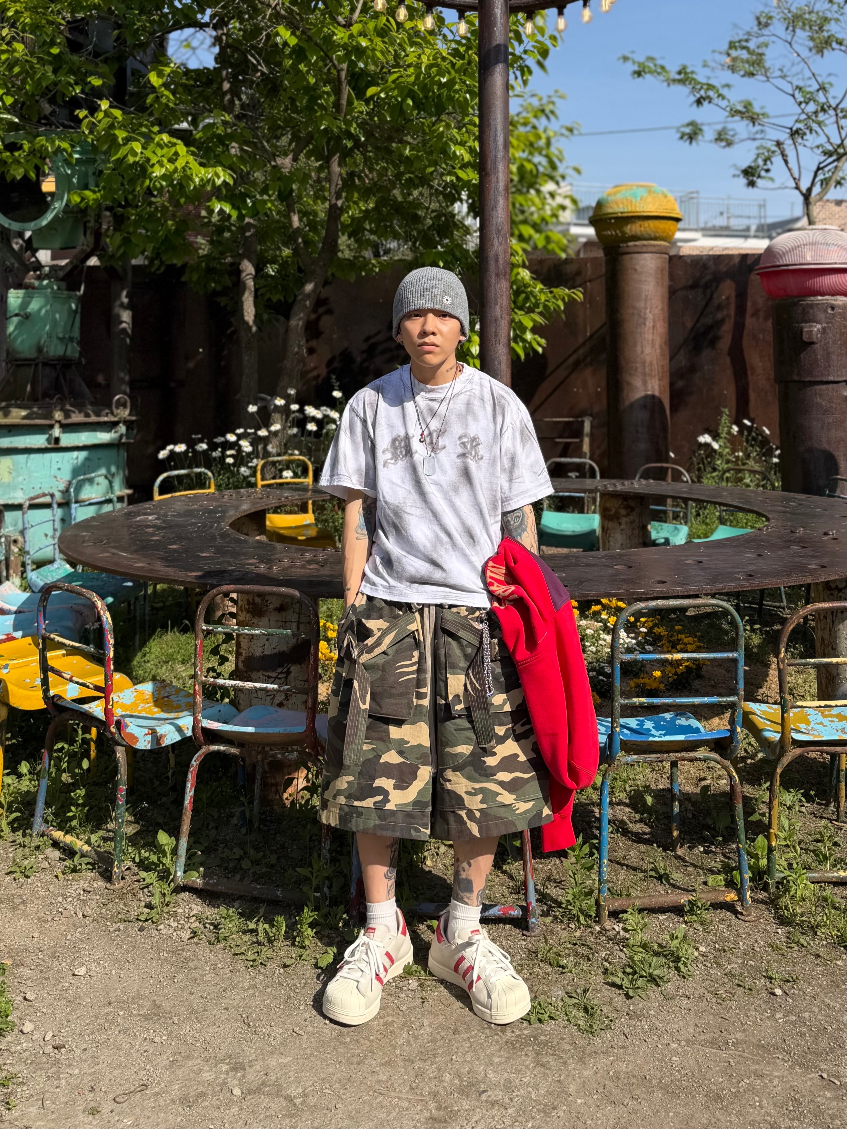 Supreme x MM6 Maison Margiela Eagle Zip Up Hooded Sweatshirt Purple - 26SS, Wapworks Field Safety Bermuda Camo 착용 스타일 - 3