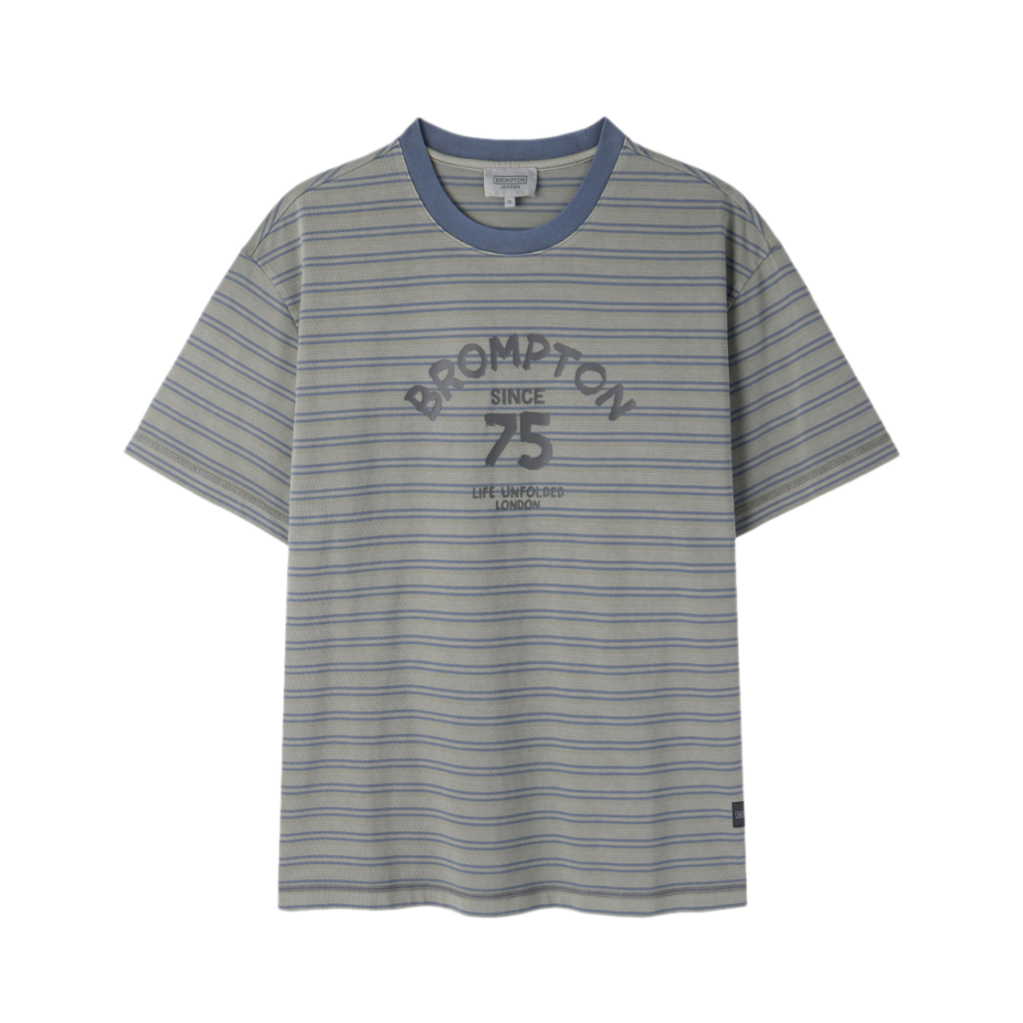 P262UTS138050 BROMPTON LONDON Pigment Stripe Half Sleeve T-Shirt Green