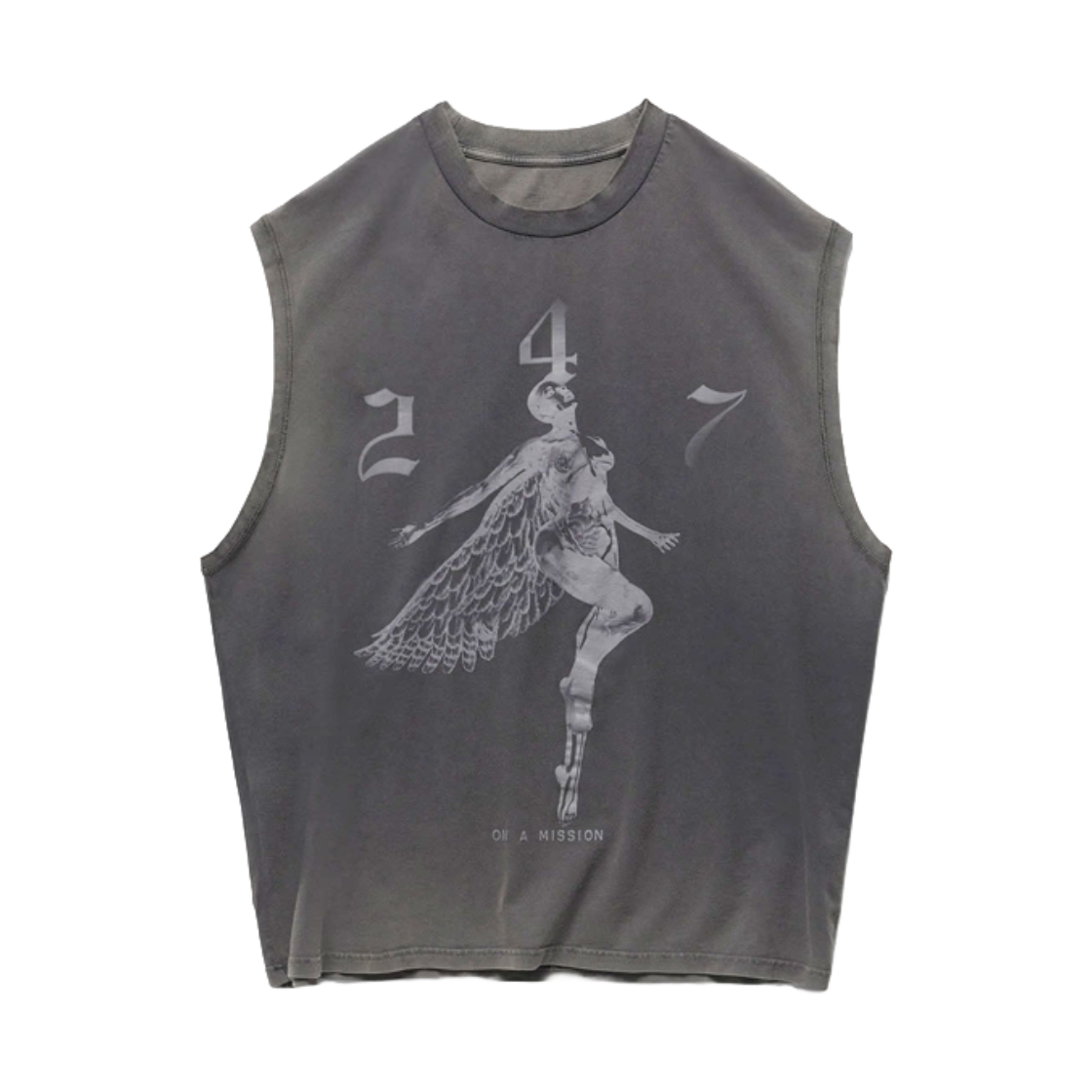 리프레젠트 247 폴른 엔젤 탱크 빈티지 블랙 - 26FW(Represent 247 Fallen Angel Tank Vintage Black - 26FW)