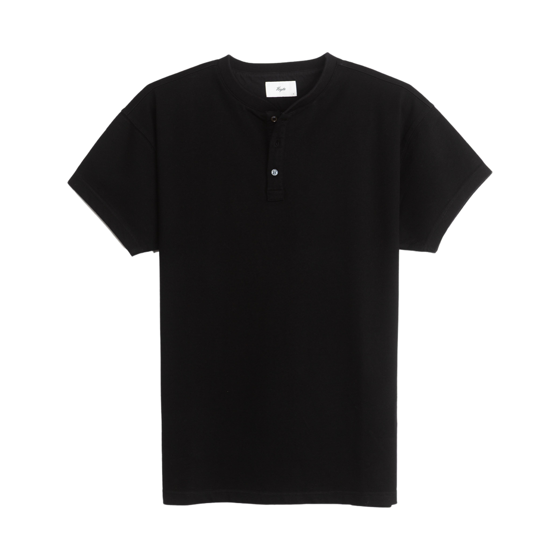 헤이스트 코튼 3버튼 헨리 티 블랙(HEYSTE Cotton 3 Button Henley Tee Black)