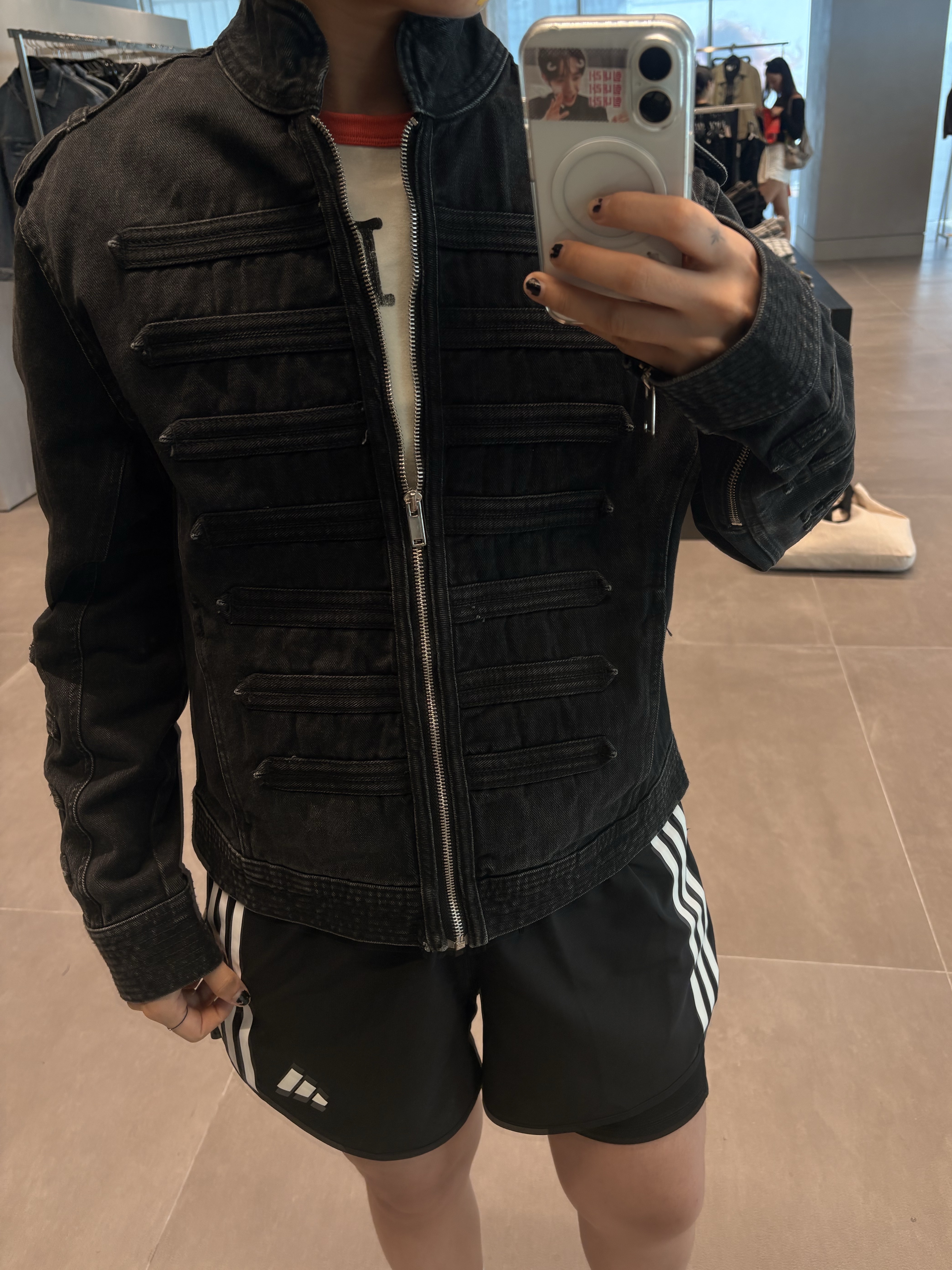 Adidas Own The Run 3-Stripes 2-in-1 Shorts Black - KR Sizing 착용 스타일 - 2