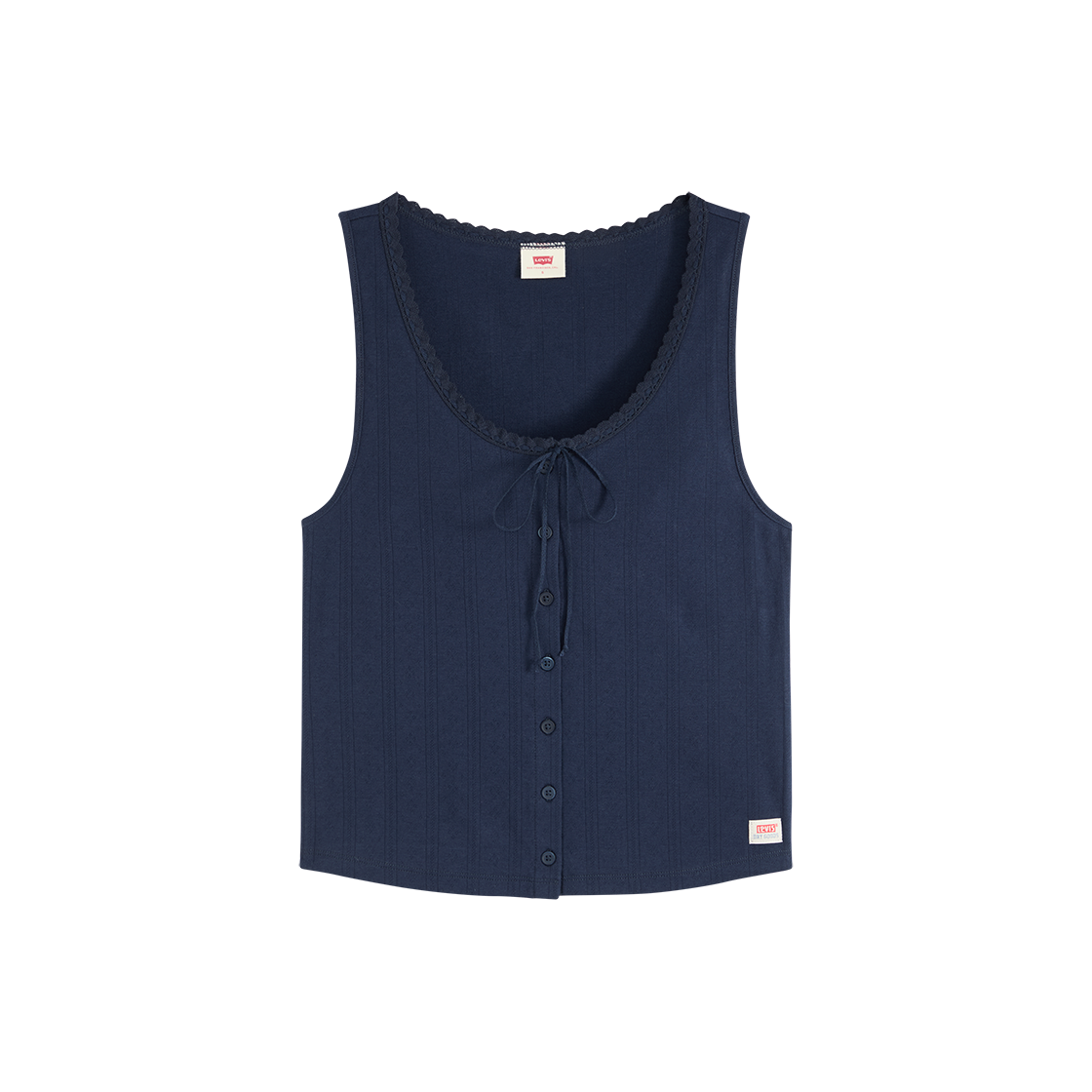 리바이스 드라이 굿즈 포인텔 레이스 탱크 블루(Levi's Dry Goods Pointelle Tank Blue)