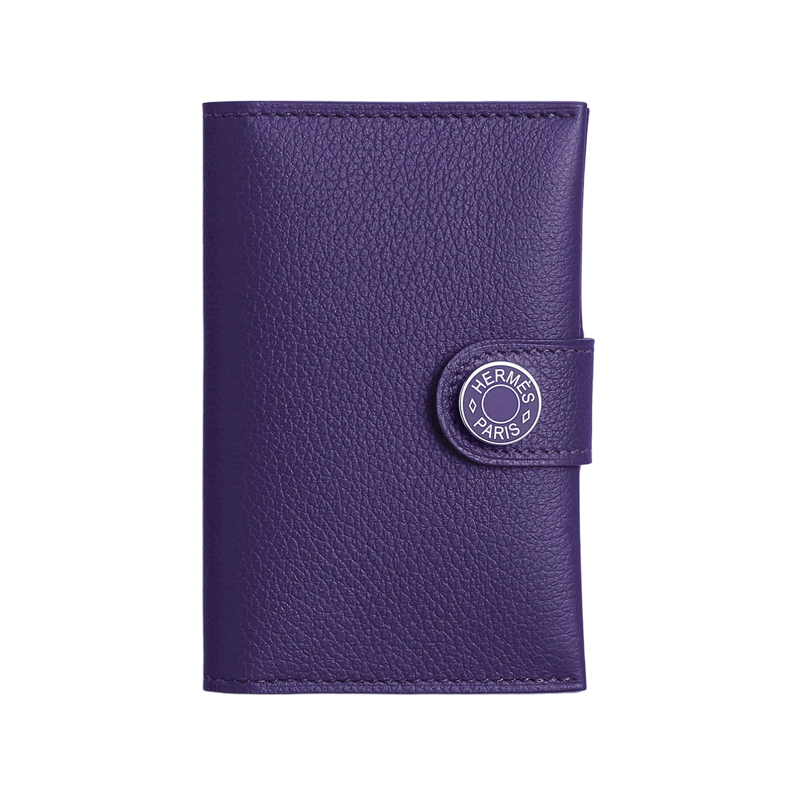H084335CKBK Hermes R.M.S Card Holder Evercolor Calfskin & Palladium Purple
