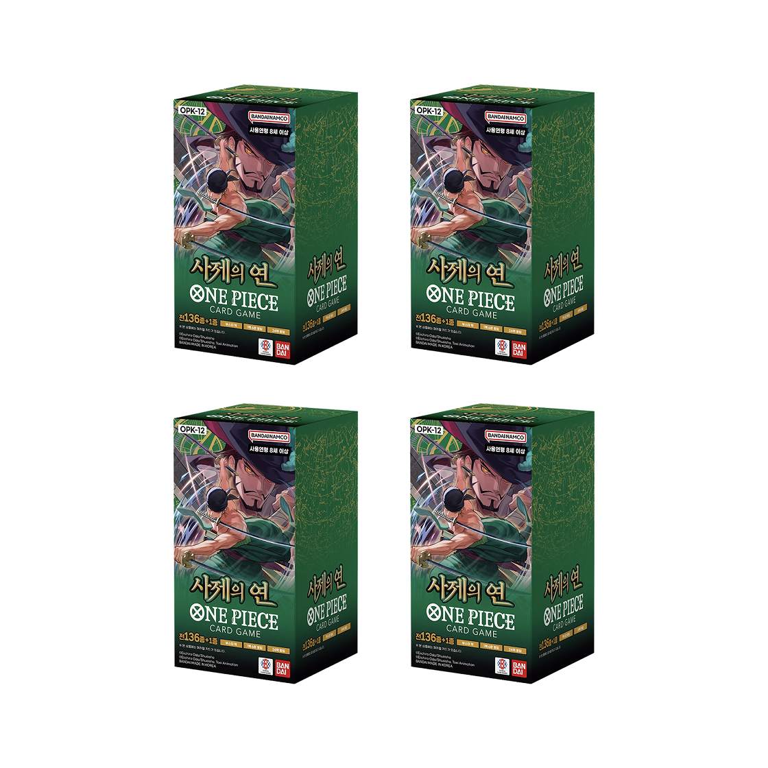 원피스 TCG OPK-12 부스터 팩 사제의 연 4 박스 (96팩/한글판)(One Piece TCG OPK-12 Booster Pack Legacy of the Master 4 Boxes (Pack of 96/Korean Ver.)) - 1