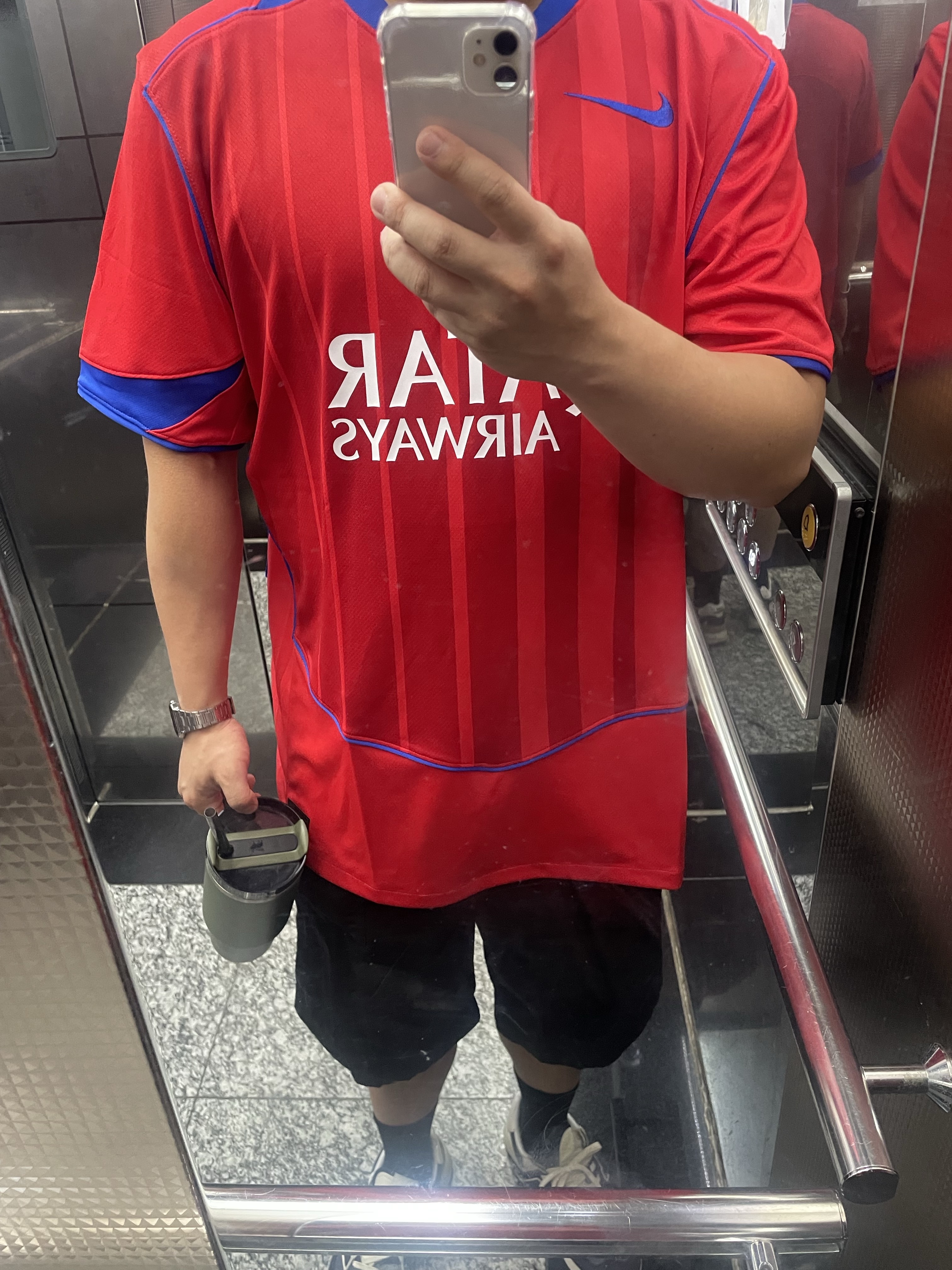 Nike Paris Saint-Germain 2025/26 Stadium 3rd Dri-Fit Total 90 Replica Jersey Global Red Sport Red Hyper (Non Marking Ver.) 착용 스타일