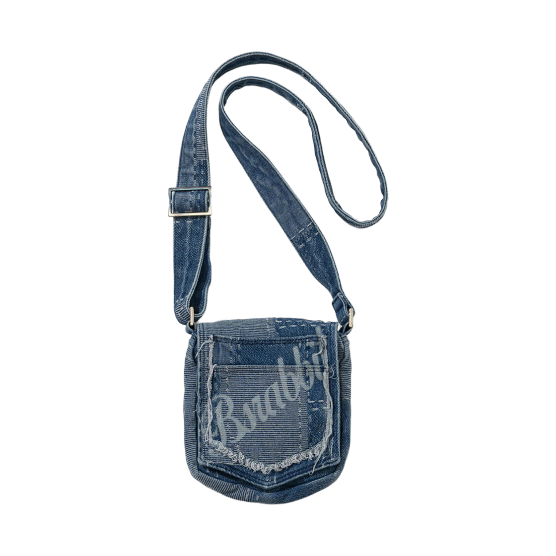 BSR26SSBG001 Bsrabbit Patchwork Flap Denim Cross Bag Indigo