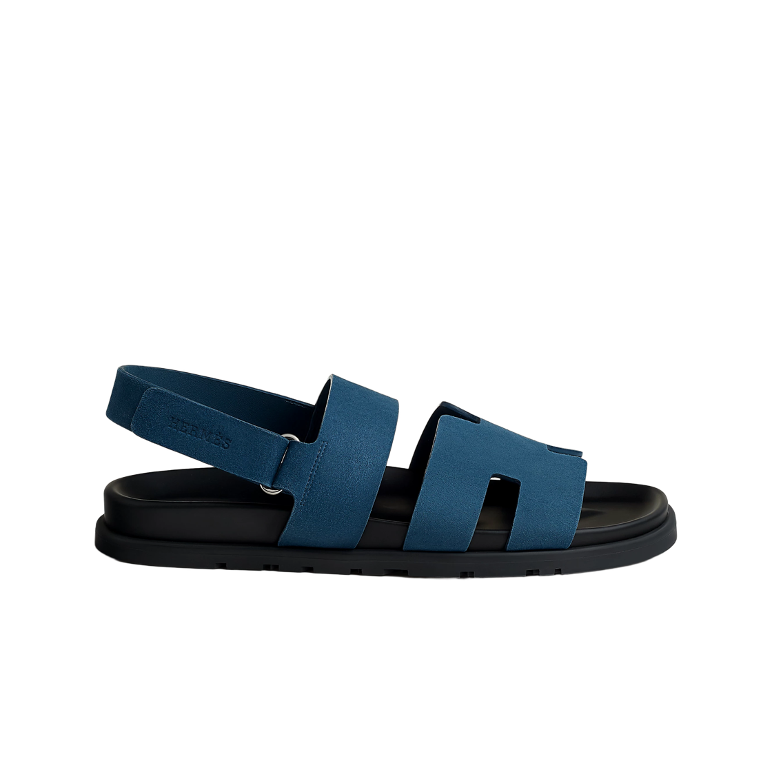 H231696ZHBT Hermes Genius Sandal Suede Goatskin & Bleu Turquin