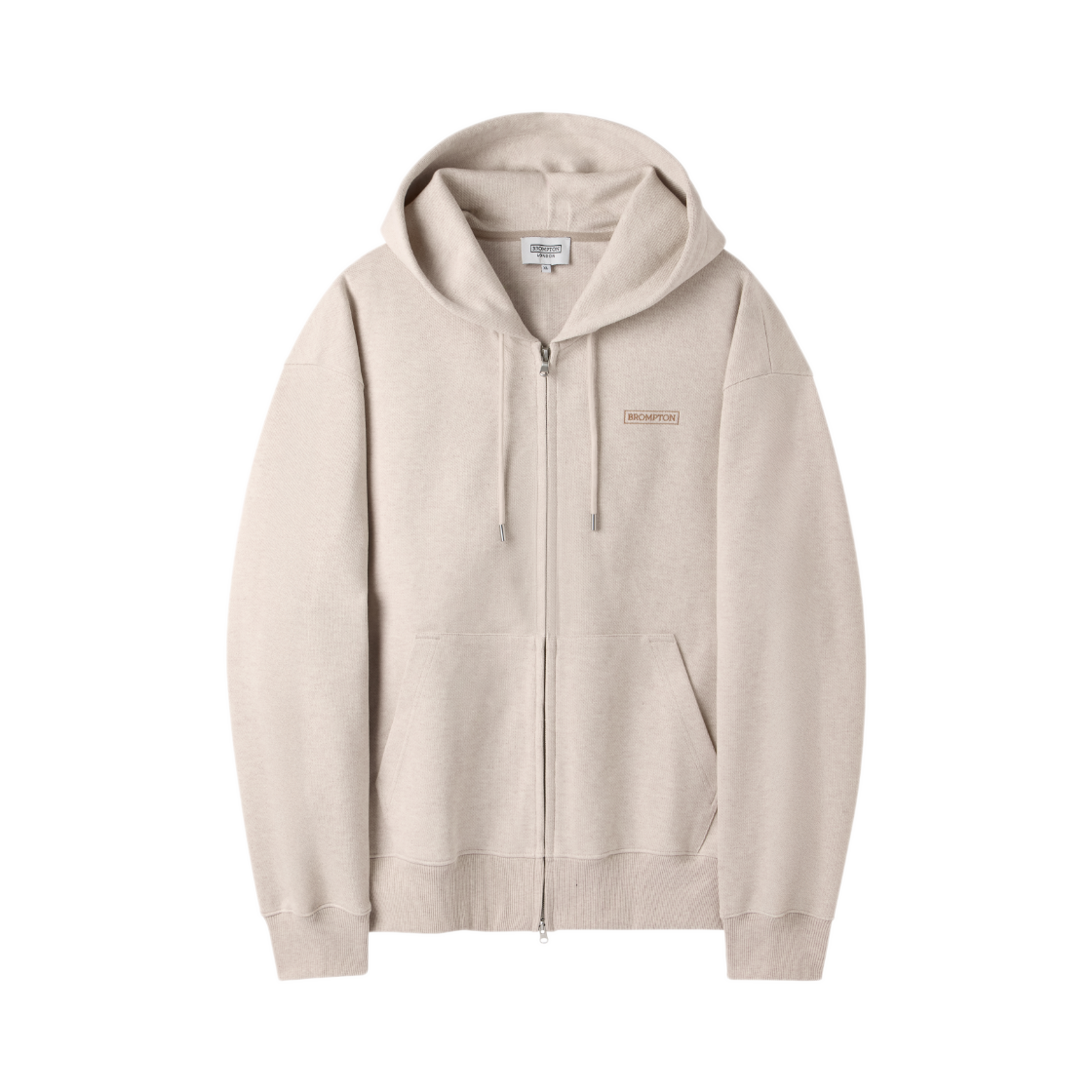 P261UFT103035 BROMPTON LONDON Jacquard Hoodie Zip-Up Oatmeal