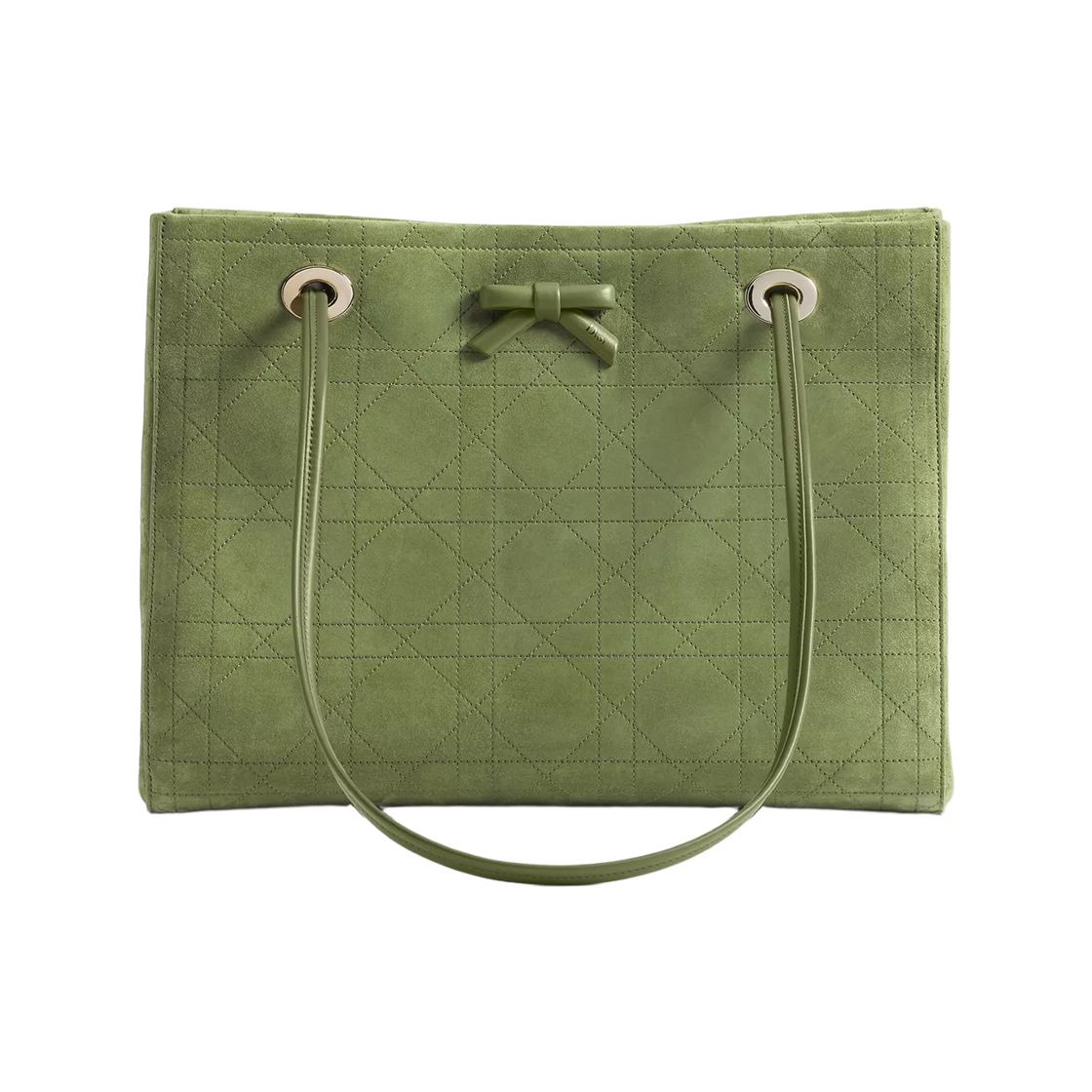 M1409OHSU-M09I Dior Medium Dior Promenade Shopping Bag Flat Cannage Suede Calfskin Khaki