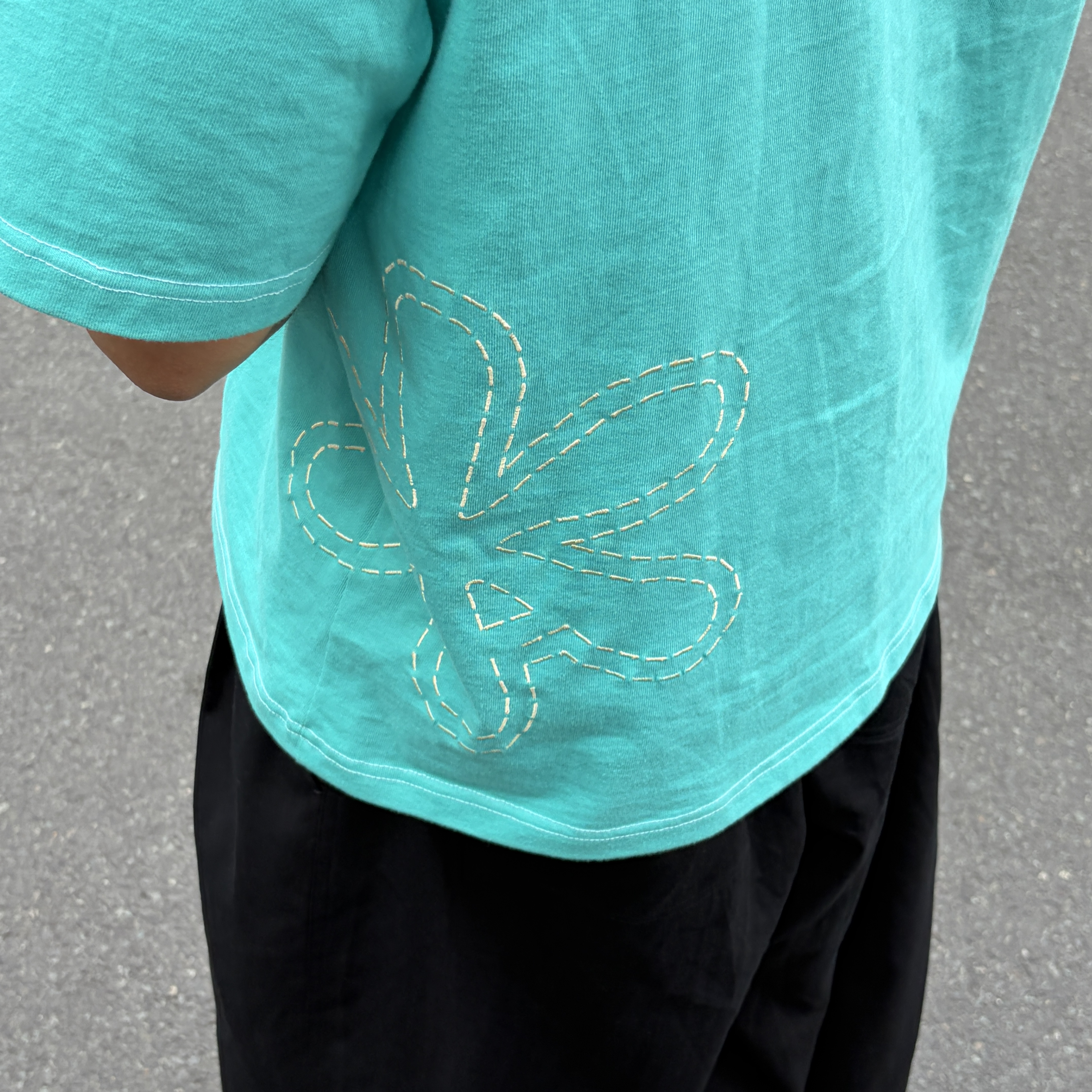 aftermarket Side Stitch Tee Mint 착용 스타일 - 2