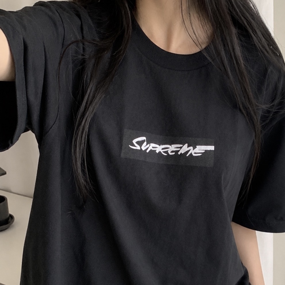 Supreme Futura Box Logo T-Shirt Black - 24SS 착용 스타일