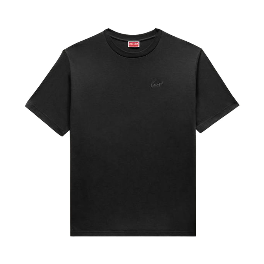FG65TS2854SG-99J Kenzo Signature Embroidered T-Shirt in Cotton Black