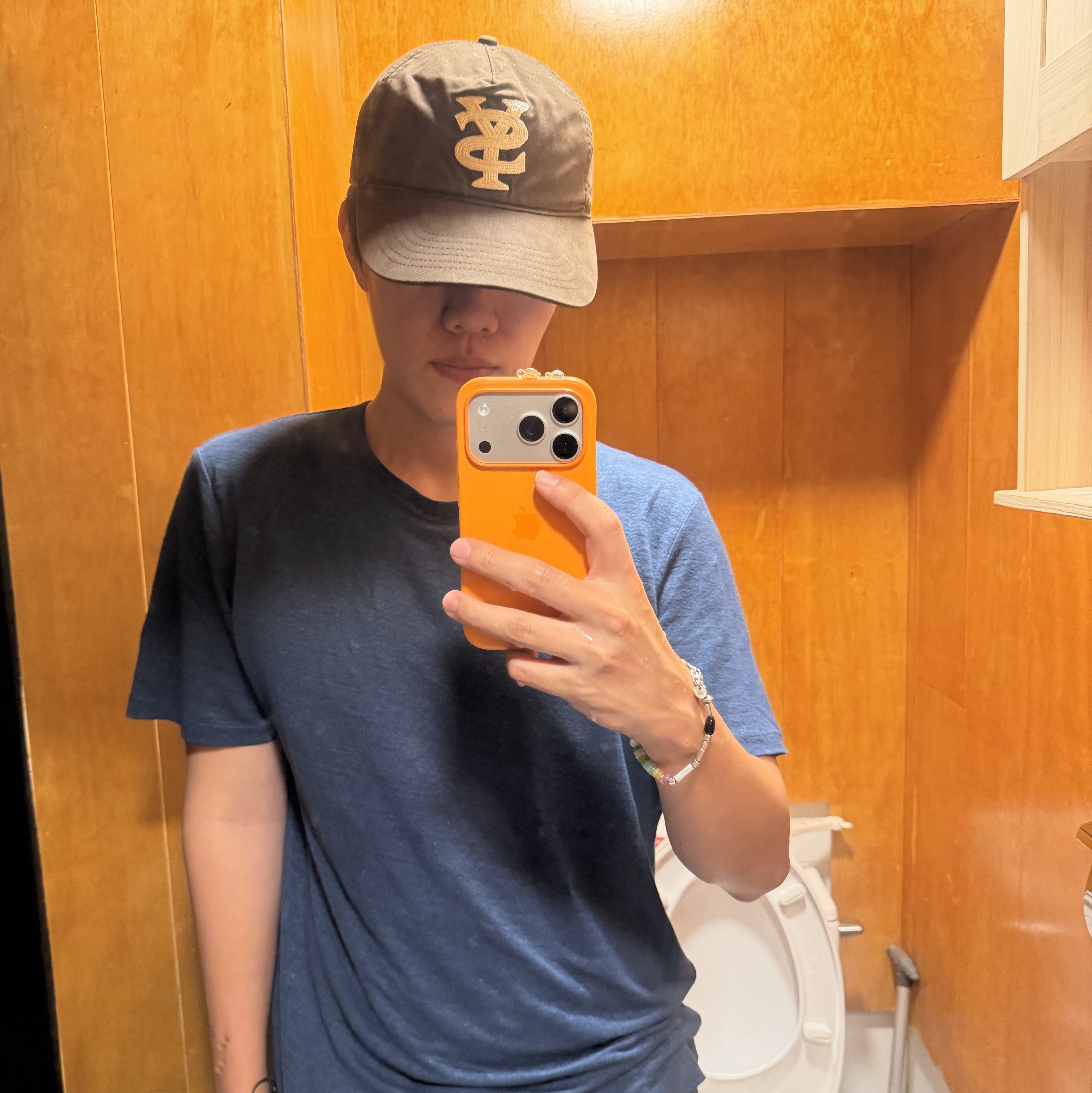 Sunday Ceremony Sy Logo 5 Panel Cotton Cap - Brown 착용 스타일