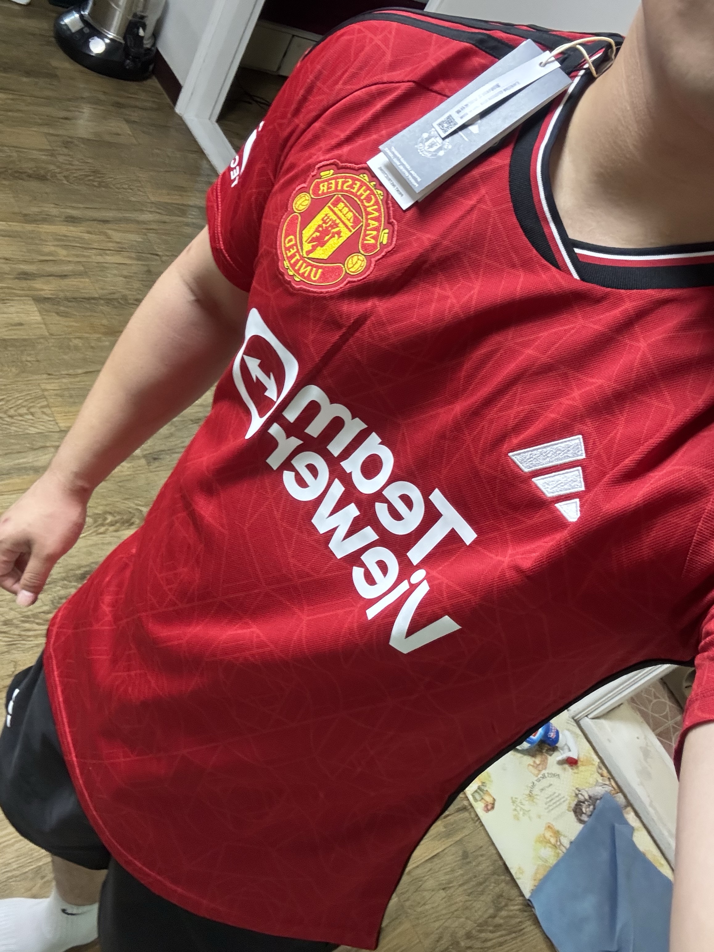 Adidas Manchester United 2023/24 Home Jersey Team Collegiate Red - KR Sizing (Non Marking Ver.) 착용 스타일