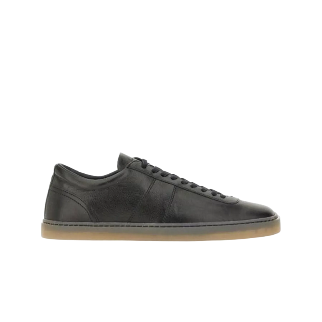 FO0212-LL0003-999 Lemaire Linoleum Laced Up Sneakers with Shiny Leather Black