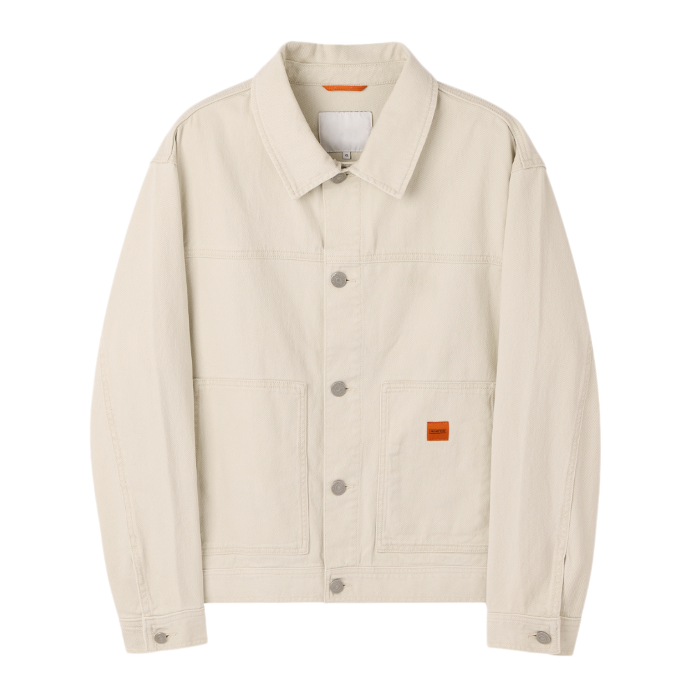 P261MJK460907 BROMPTON LONDON Denim Trucker Jacket Cream